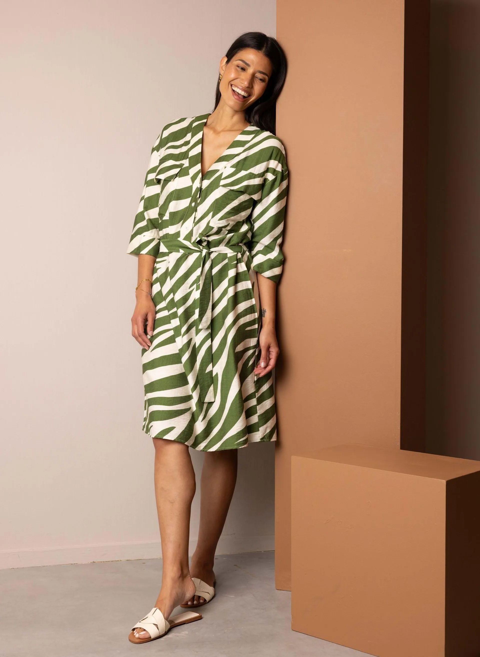 Groene midi jurk
