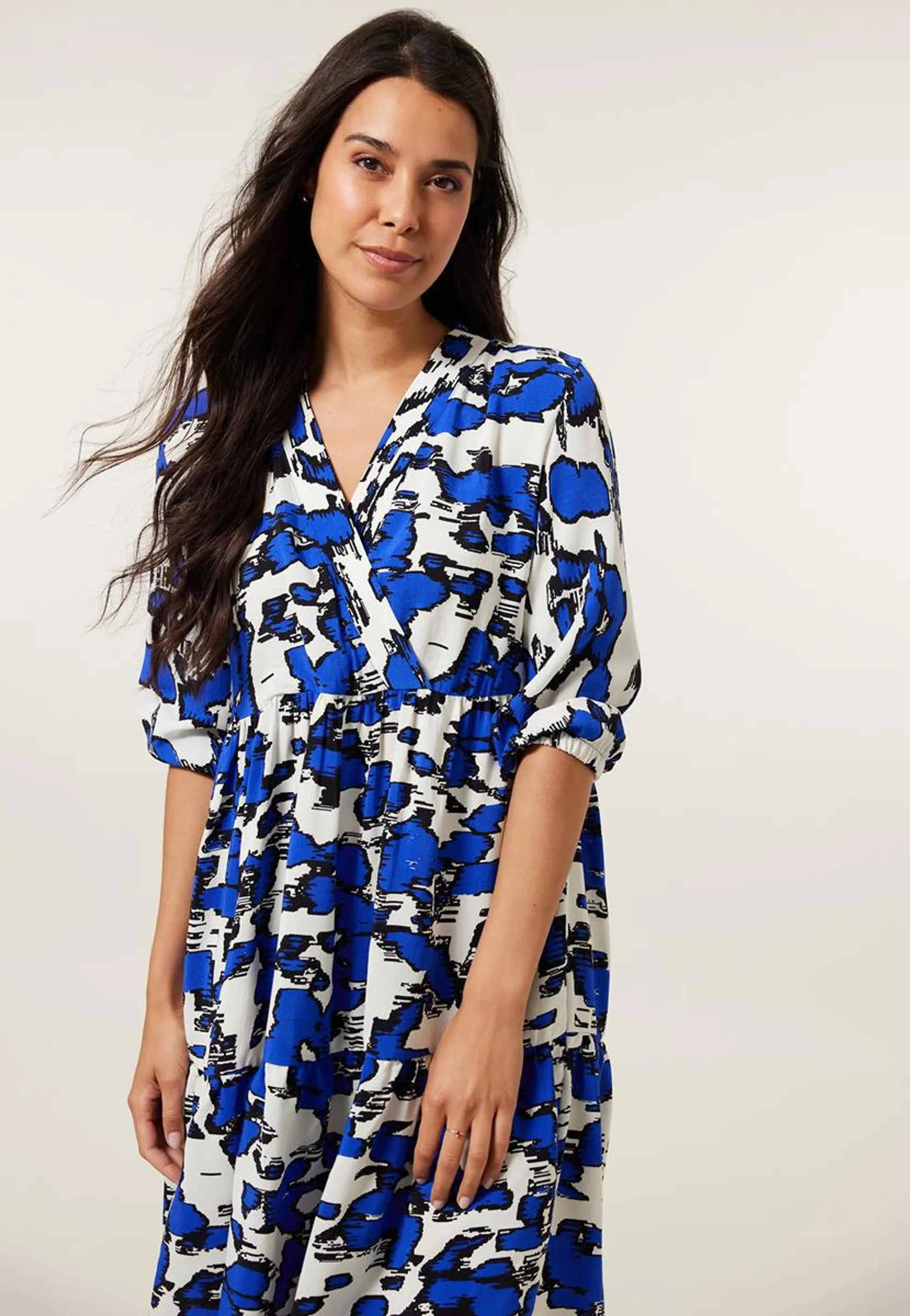 Jurk print blauw