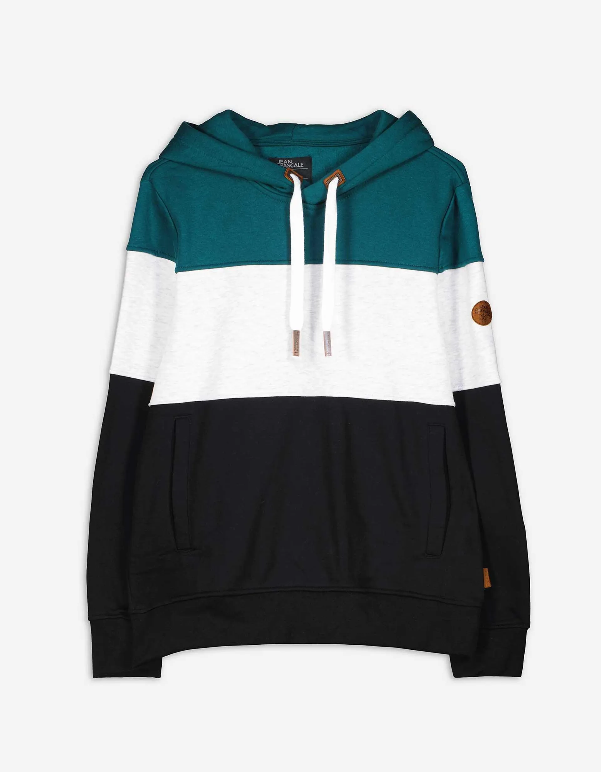 Hoodie - Kleur blokkering - turkoois