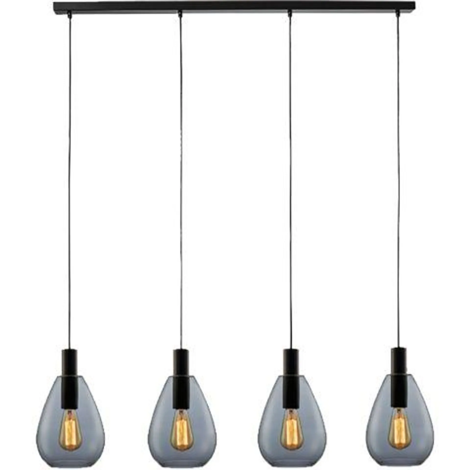 Hanglamp Felinio smoke glas 4-lichts