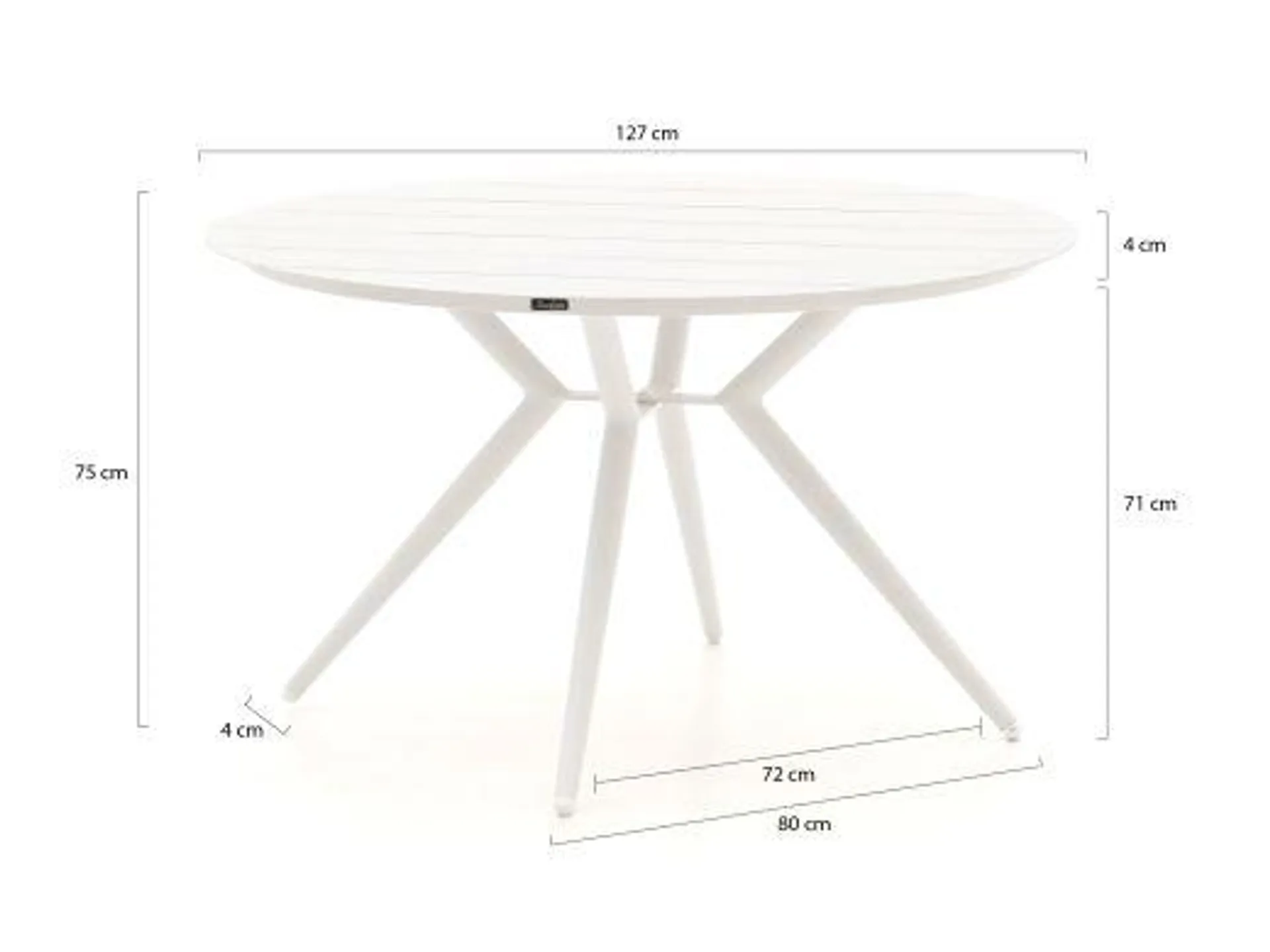R&S Design Altea/Sora ø 127cm dining tuinset 5-delig stapelbaar