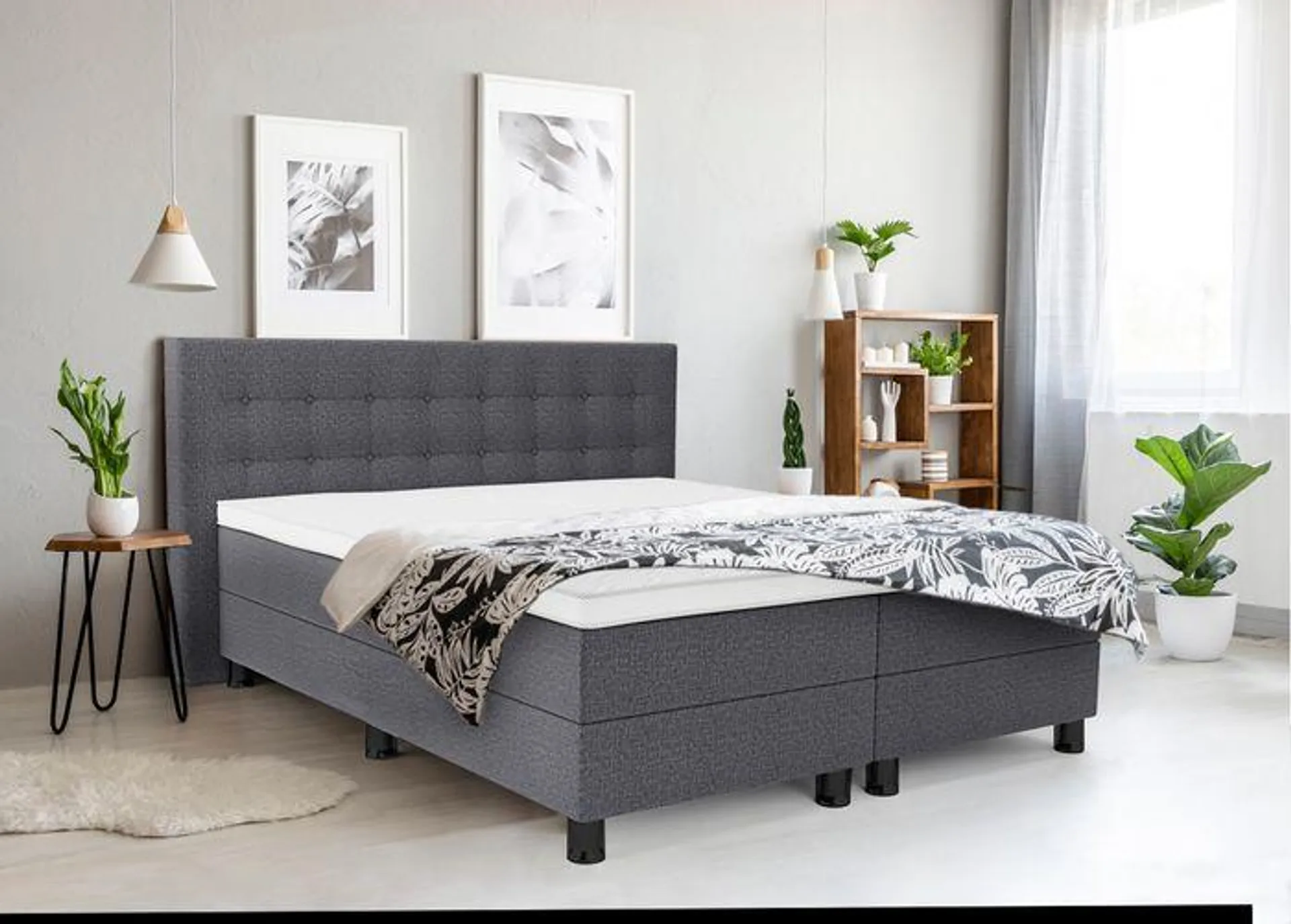 Aanbieding Boxspring Compleet Tymo - grijs