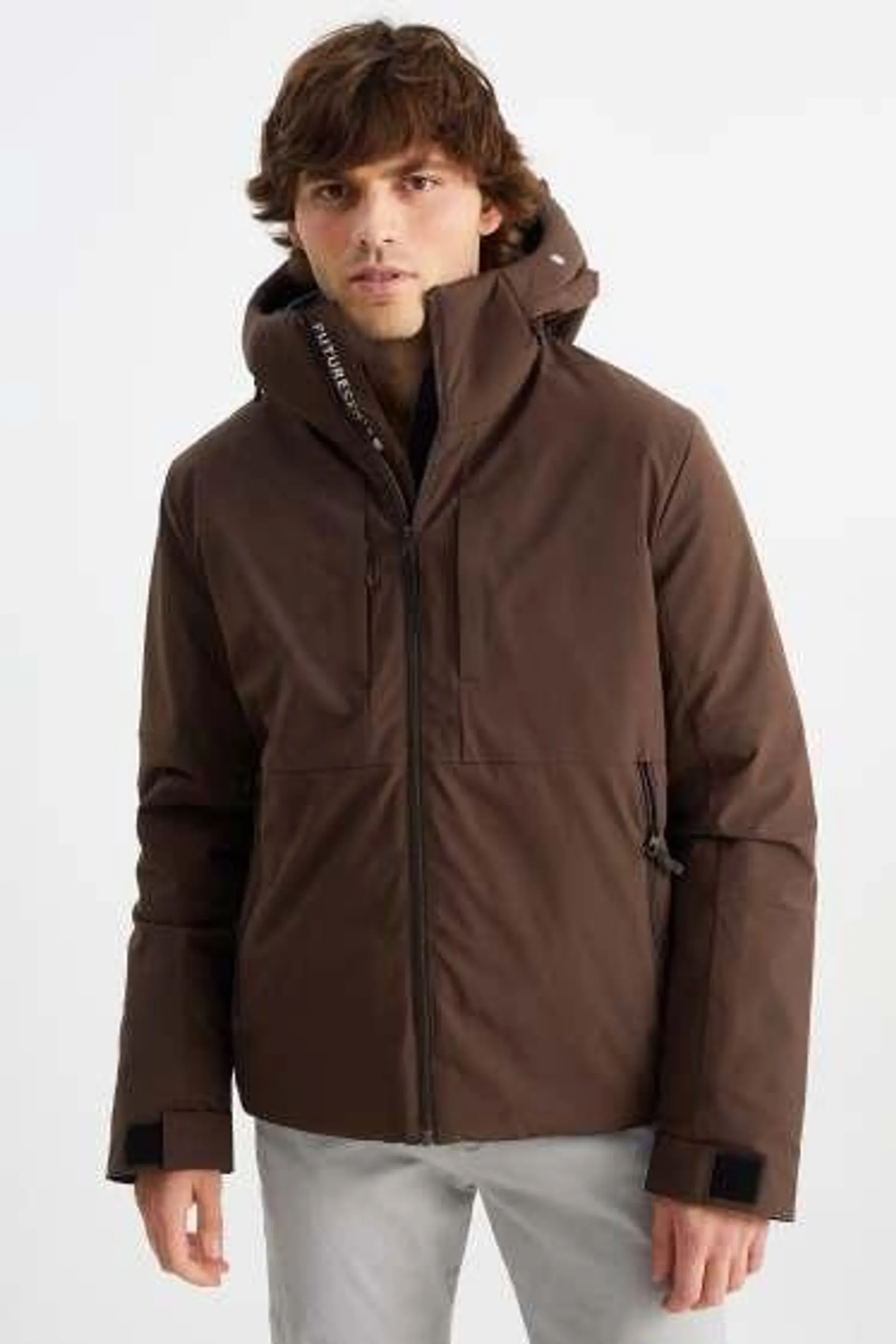 Outdoor jacket with hood - water-repellent - 4 Way Stretch