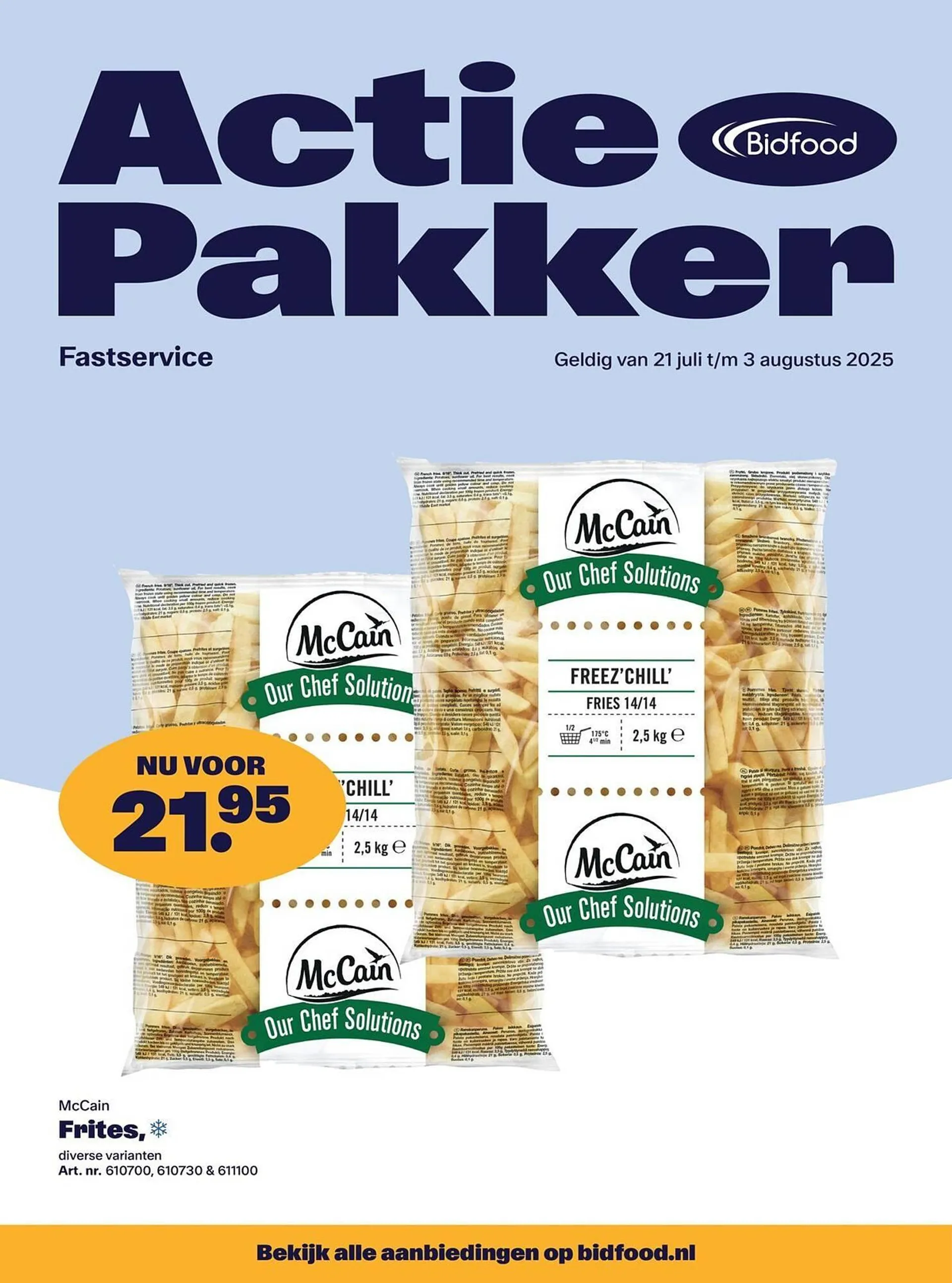 Bidfood folder van 21 juli tot 3 augustus 2025 - Folder pagina 1