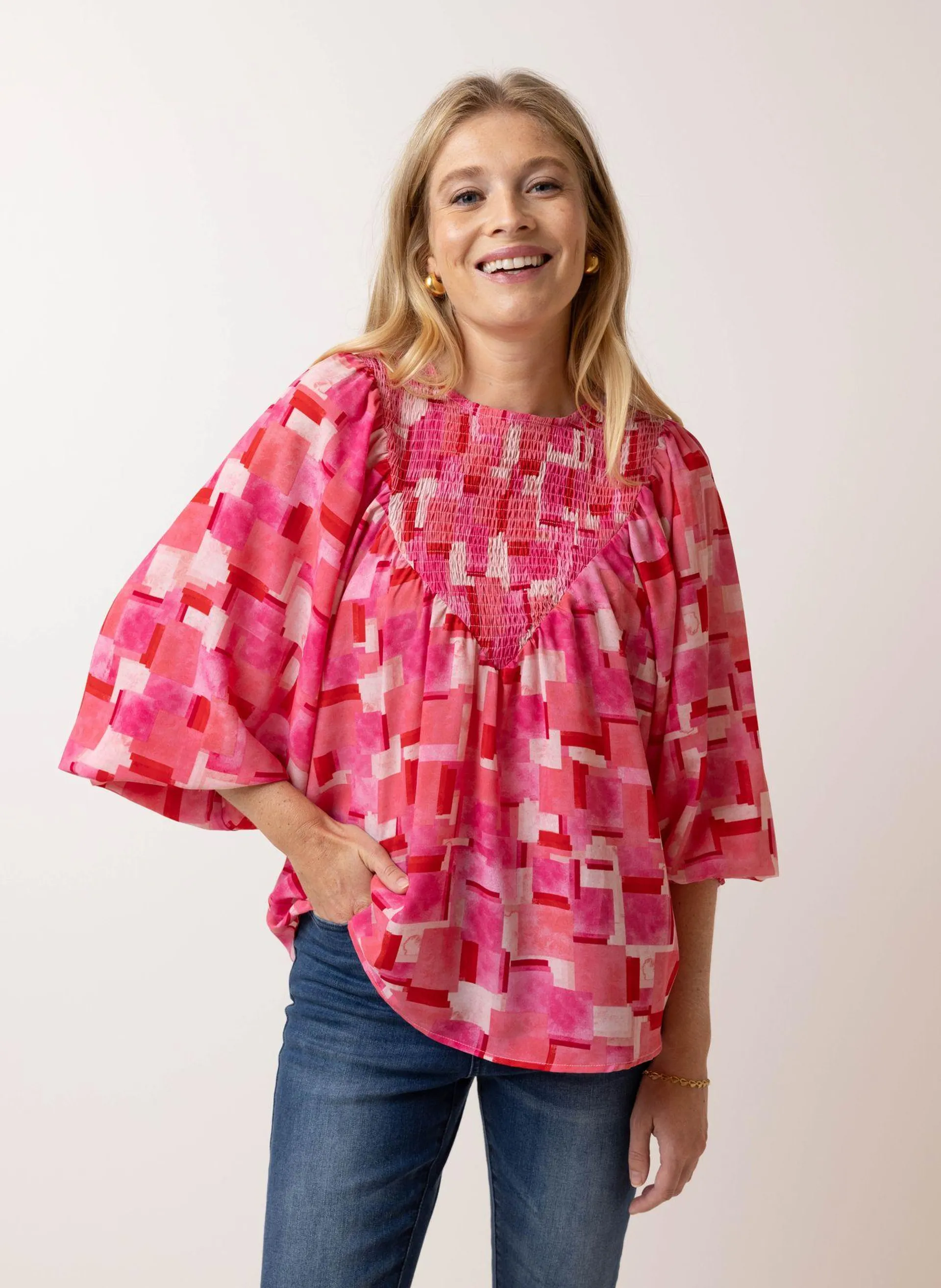 Roze blouse