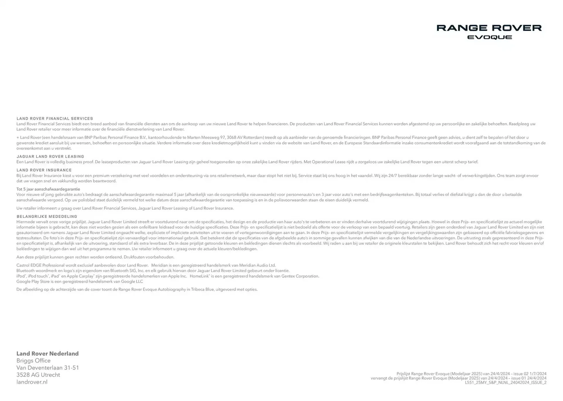 Land Rover folder van 20 november tot 30 juni 2025 - Folder pagina 15