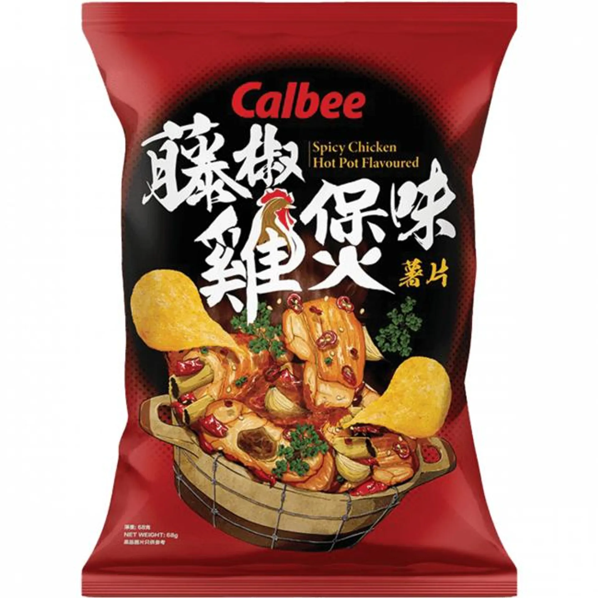 Calbee Aardappelchips Pittige Kip Hot Pot Smaak 60g