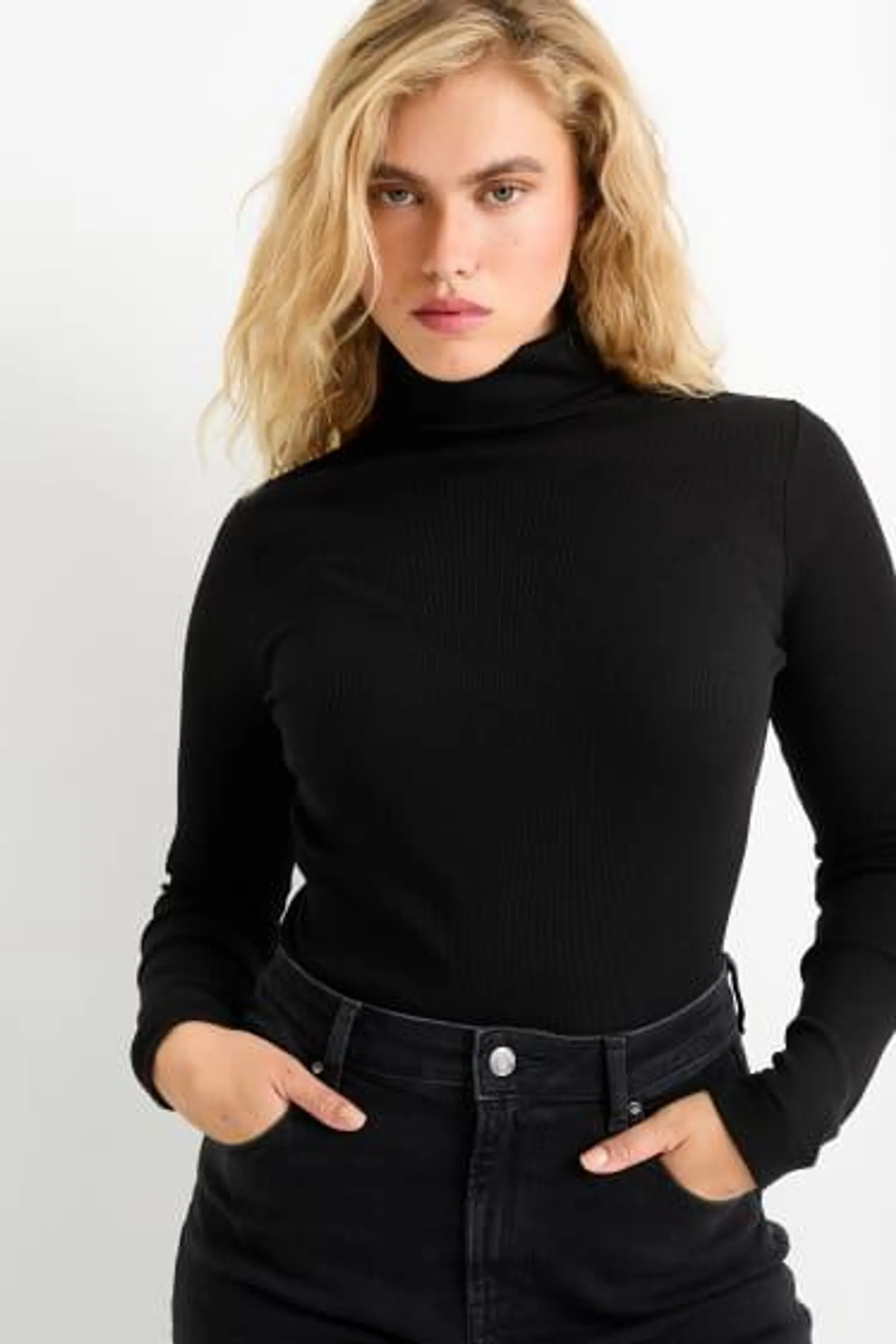 Multipack of 2 - basic polo neck top