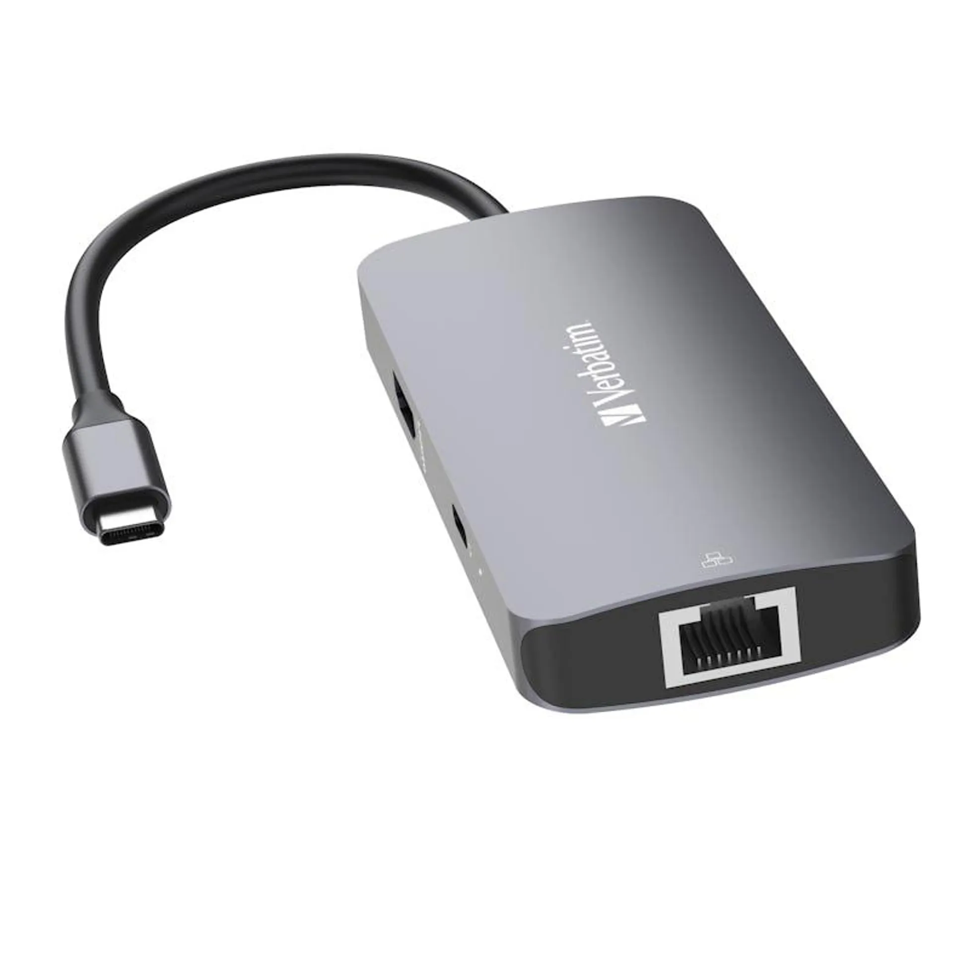 USB-C Pro multipoort hub HDMI 4K 60Hz video, 2 x USB-A 3.0 5Gbp, RJ45, 15 cm kabel, 85 W Power Delivery Pass-Through, reisdock, laptopdockingstation