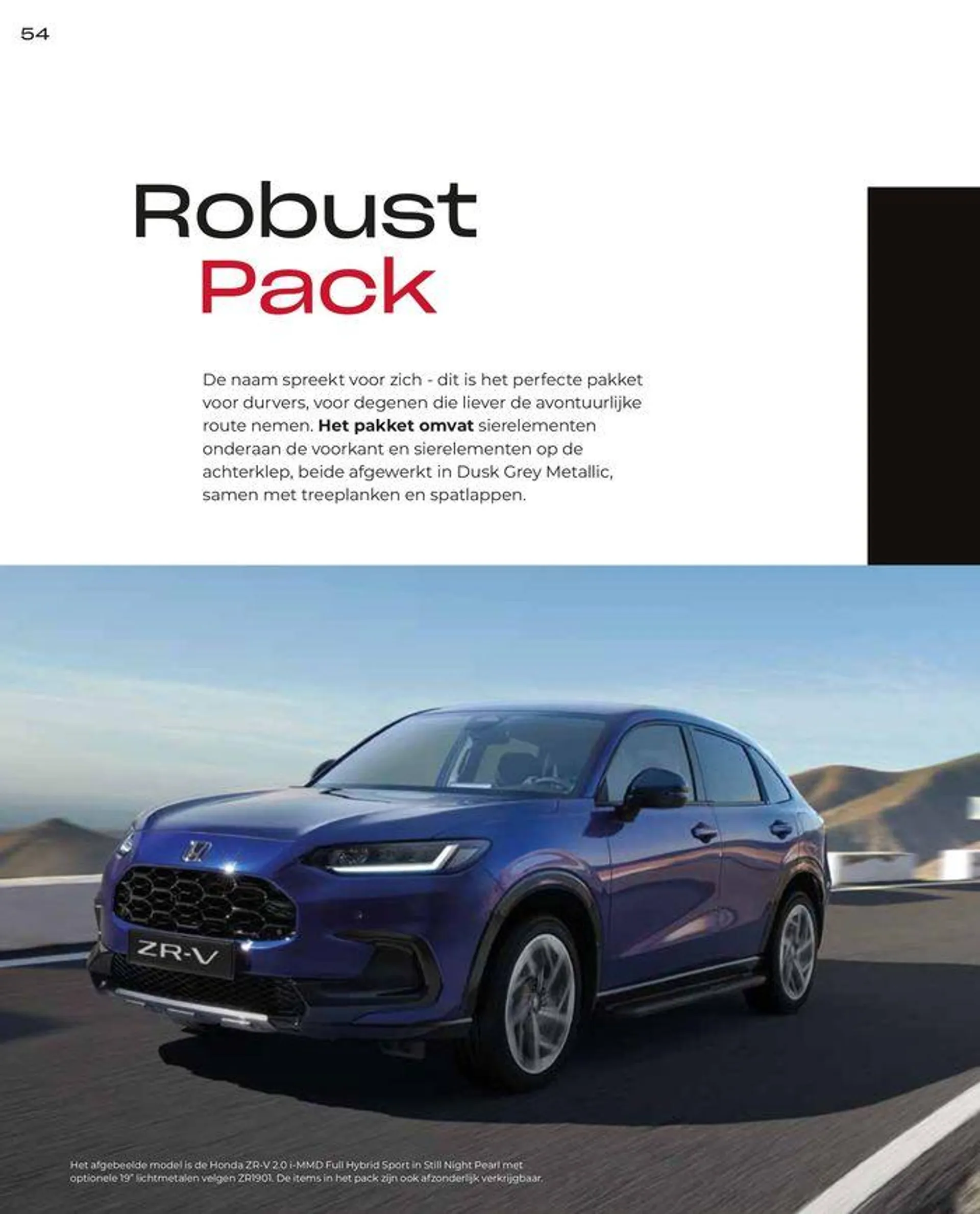 Honda ZR-V e:HEV — Brochure van 7 oktober tot 31 augustus 2024 - Folder pagina 54