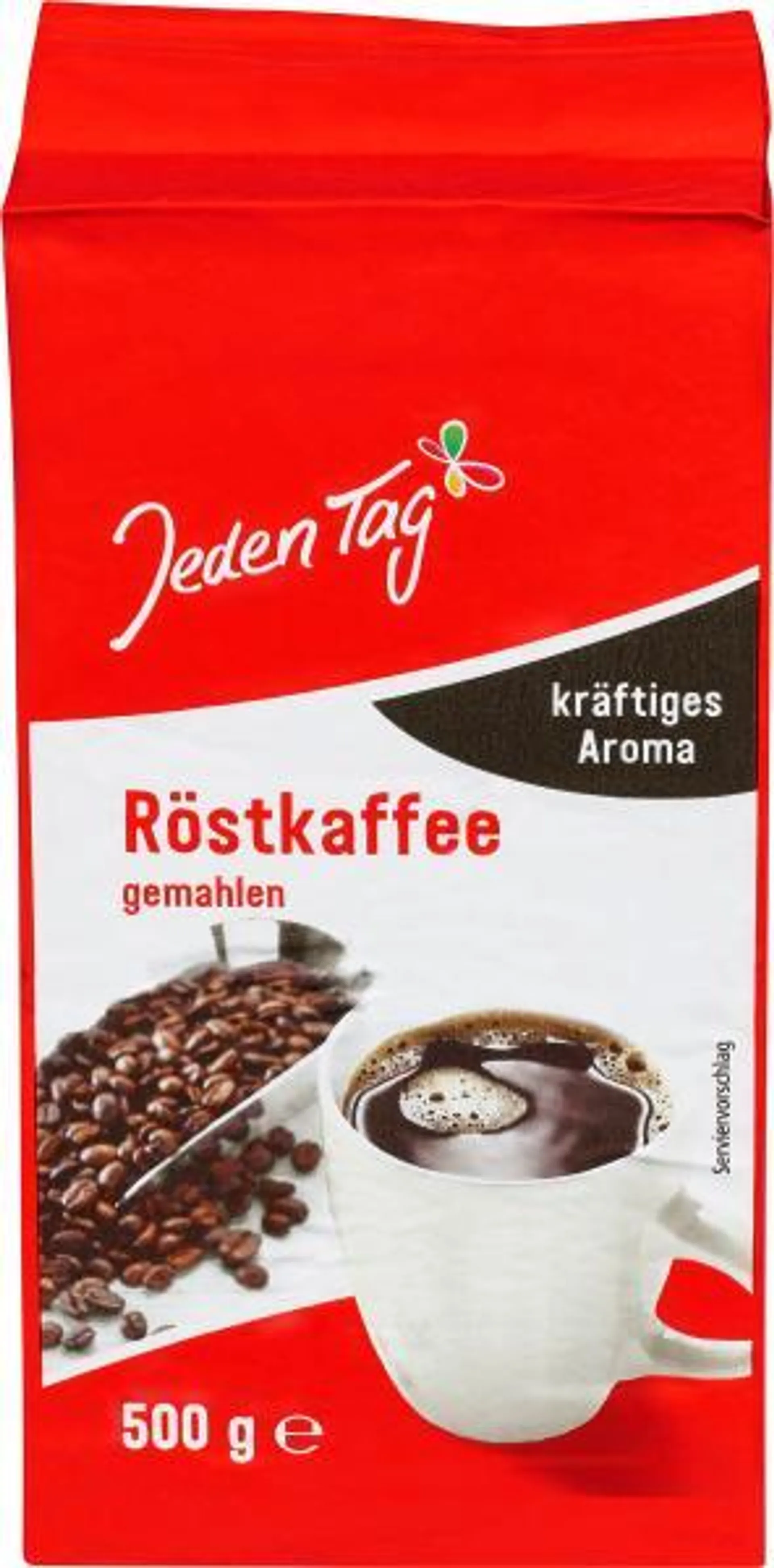 Jeden Tag Röstkaffee gemahlen kräftiges Aroma