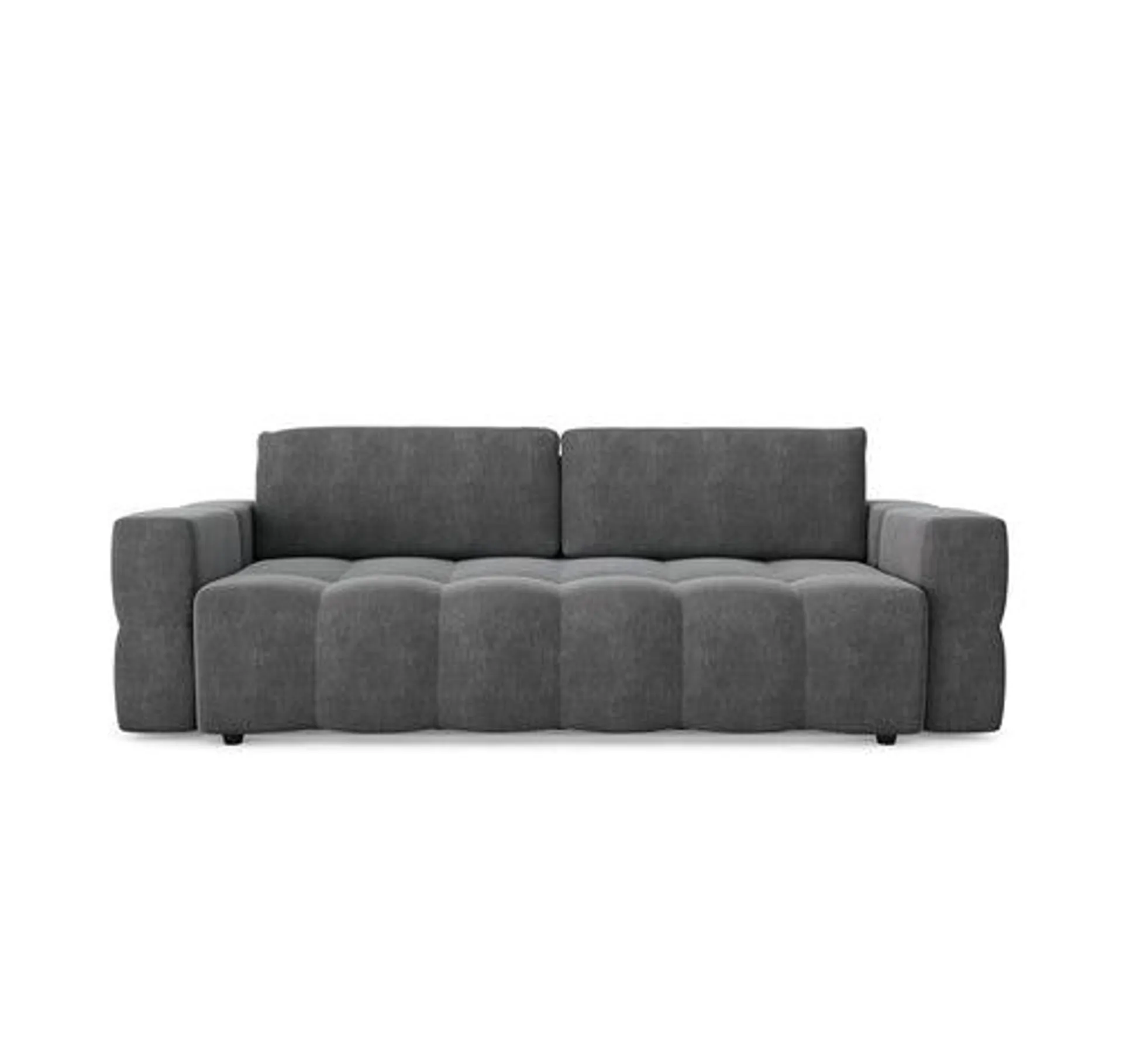 Sia Home - Rechte slaapbanken GABRIEL - Fluweel - Grafiet grijs - 247cm
