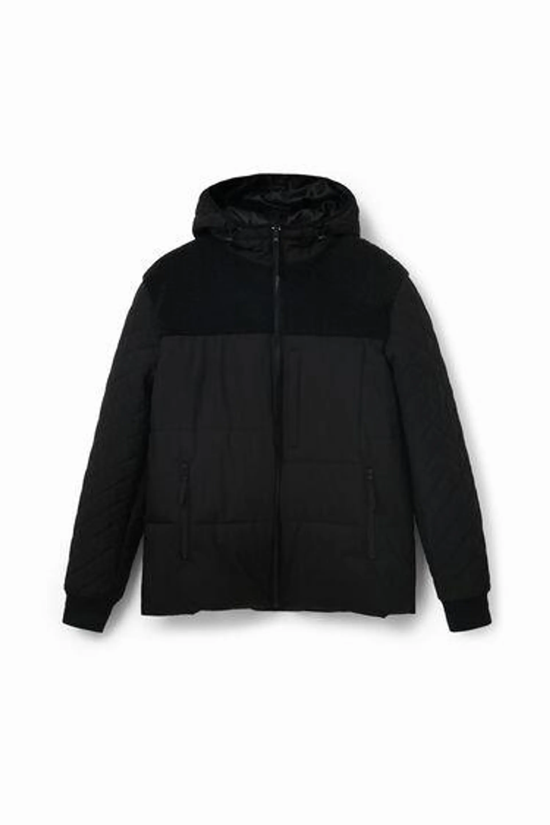 Plain hooded jacket