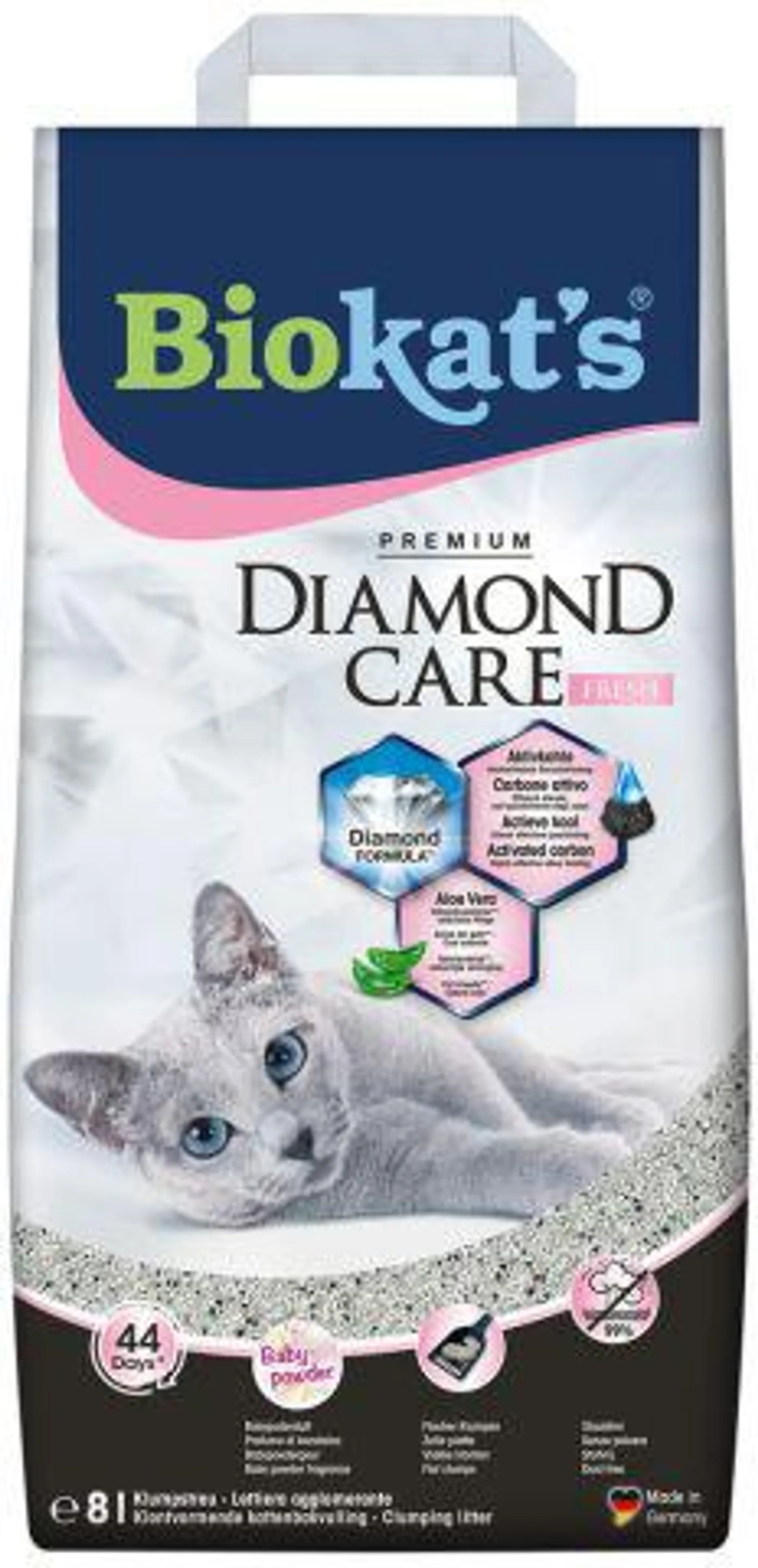 Biokat's Diamond Care Fresh - Kattenbakvulling - Babypoeder - Fijn - 8 L