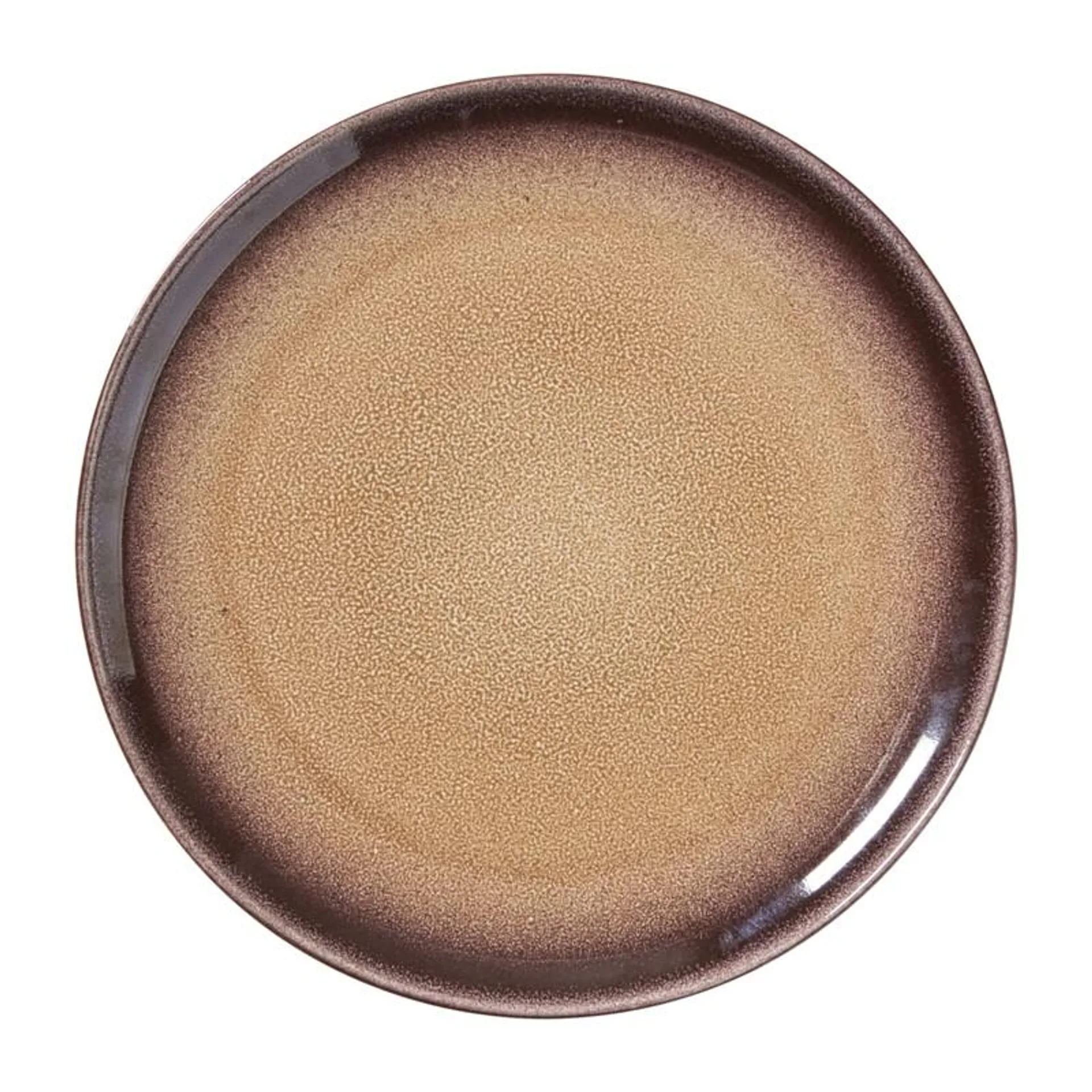 Ontbijtbord Olivia - bordeaux rood/beige - ø22x2 cm