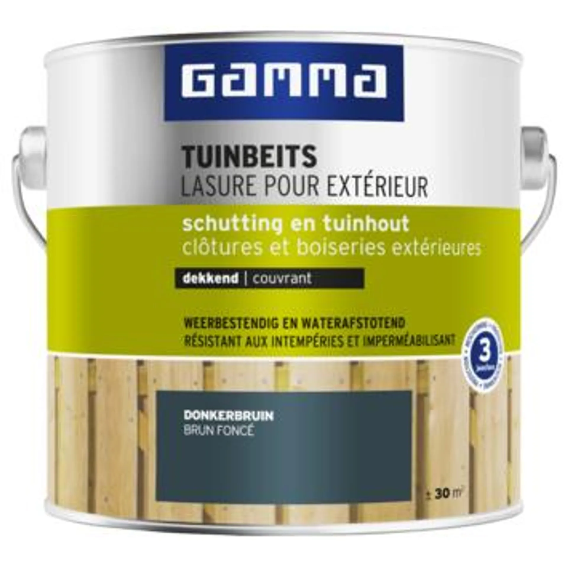 GAMMA tuinbeits schutting & tuinhout dekkend donkerbruin 2,5 liter