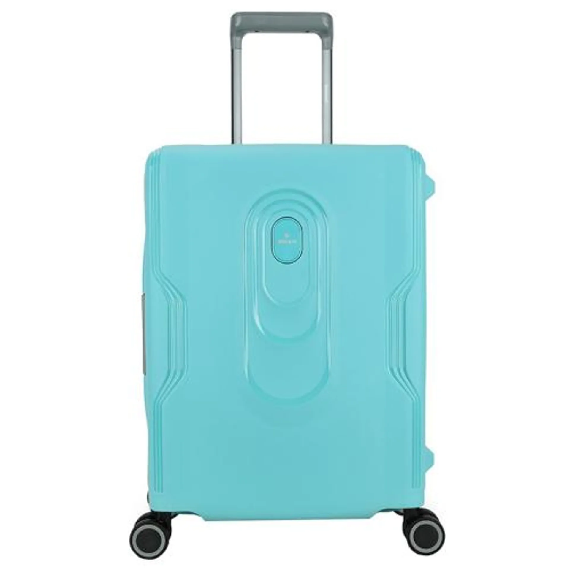 Decent Harde Handbagage Koffer / Trolley / Reiskoffer 55x40x20 cm On Tour Lichtblauw