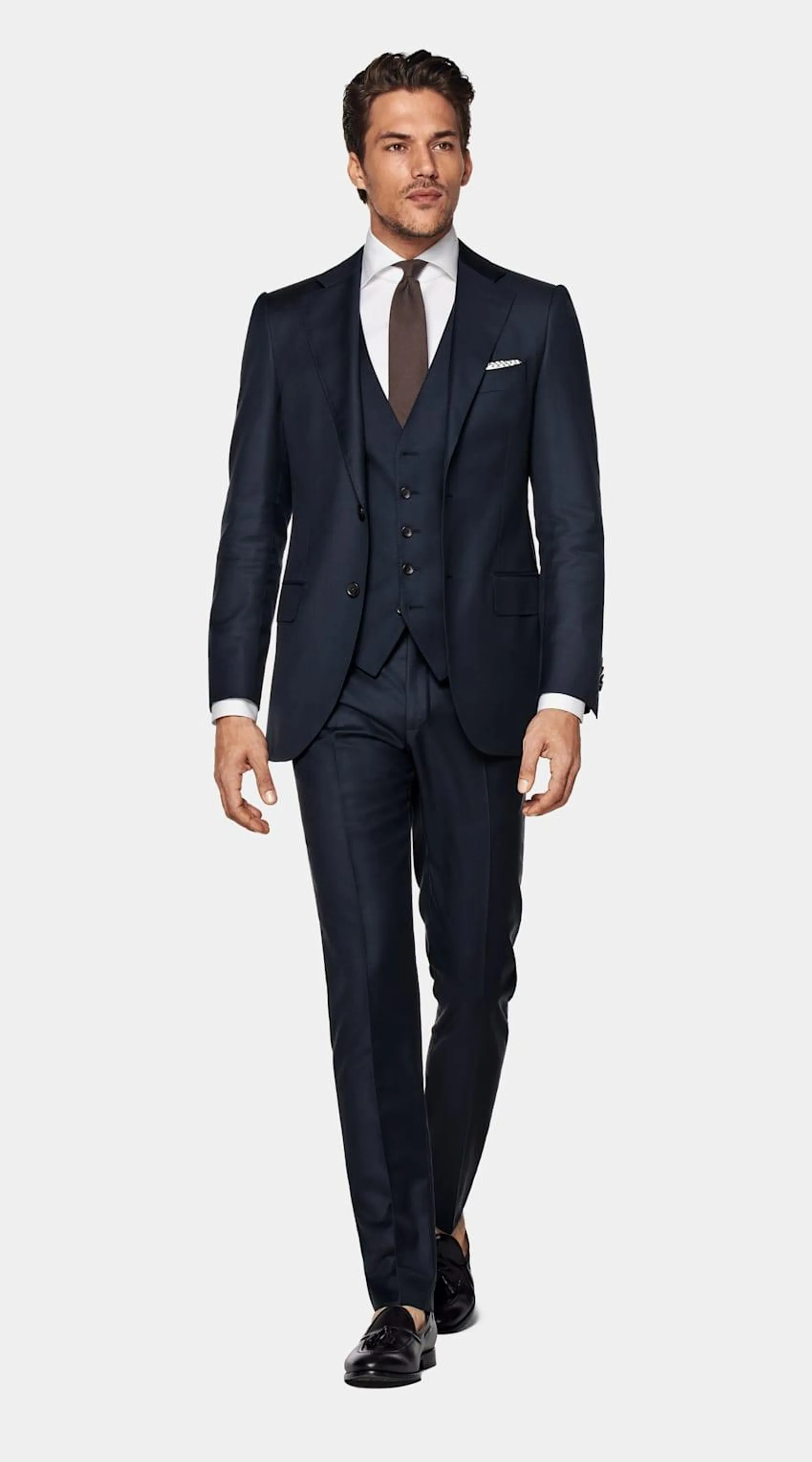 A well-rounded pick for just about any occasion, this handsome navy Lazio suit jacket is tailored to a slim fit from pure S110's wool by Italy's Vitale Barberis Canonico.