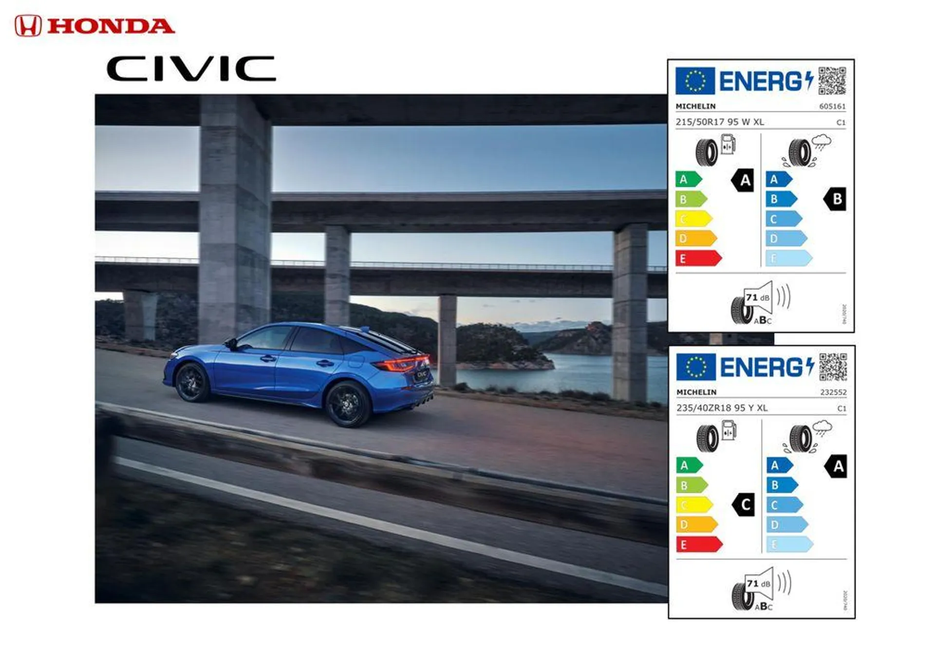 Honda Civic e:HEV — Banden informatie - 1