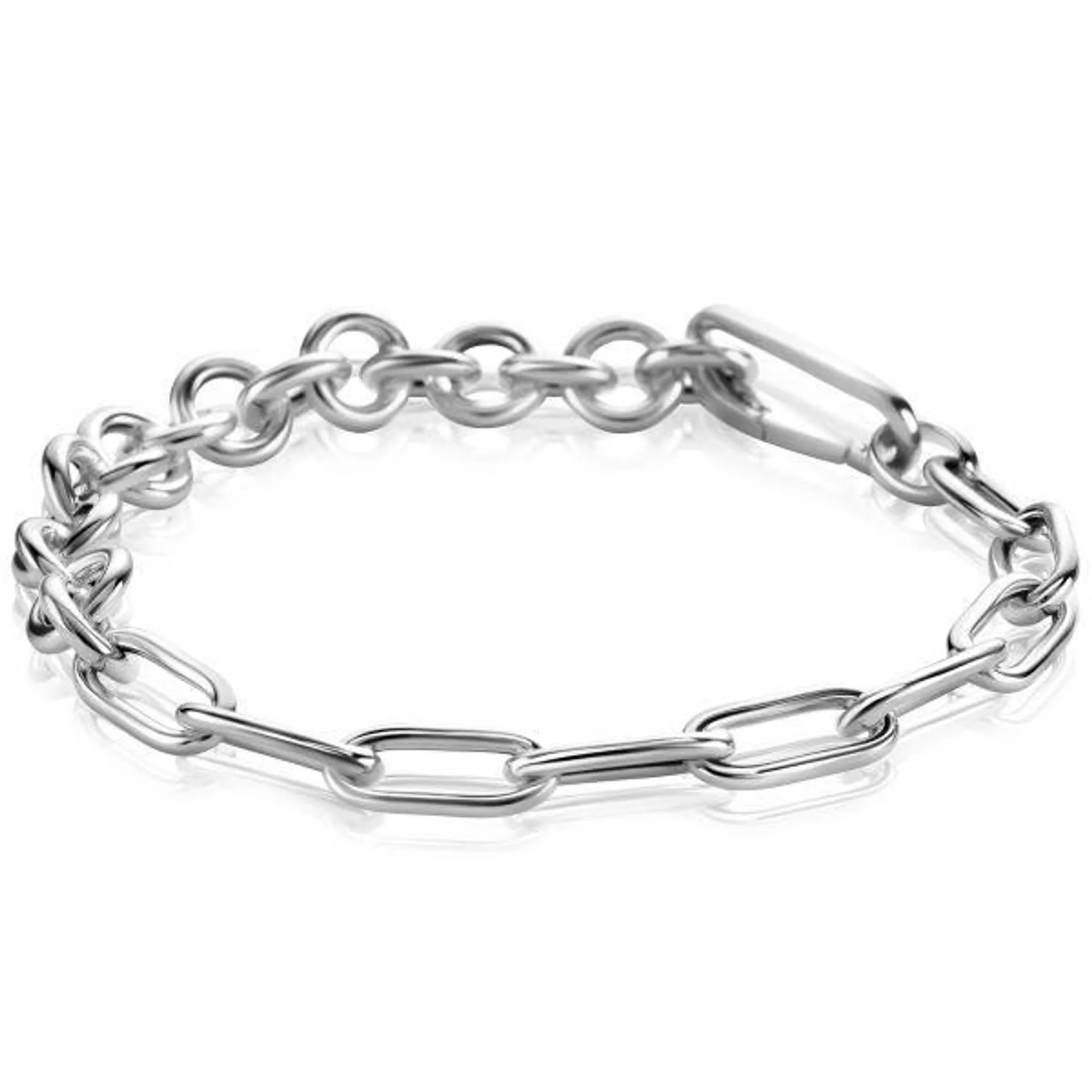 ZINZI Sterling Silver Multi-Chain Bracelet Rolo and Paperclip Chain width 8,5mm ZIA2477