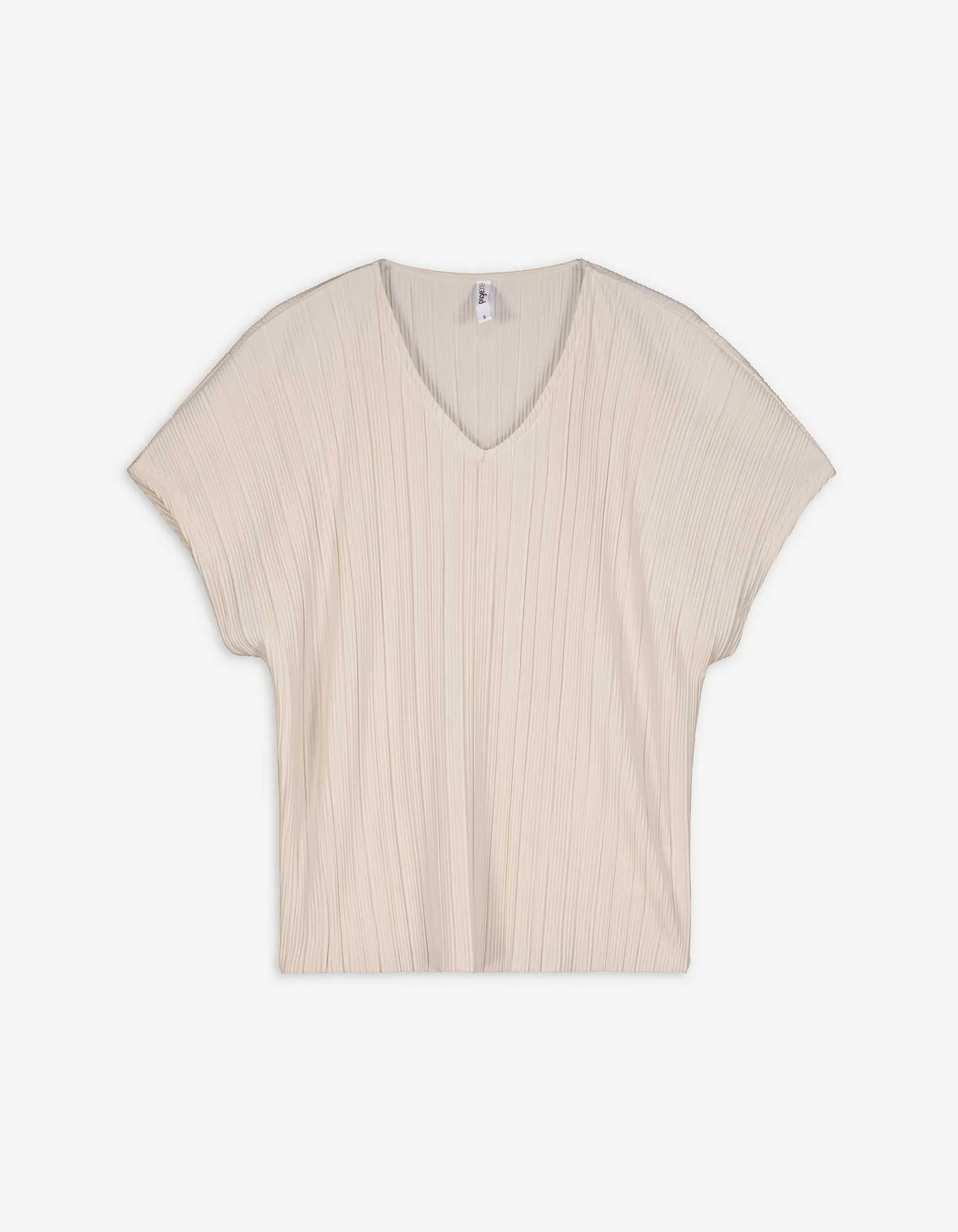 T-shirt - Plissés - beige