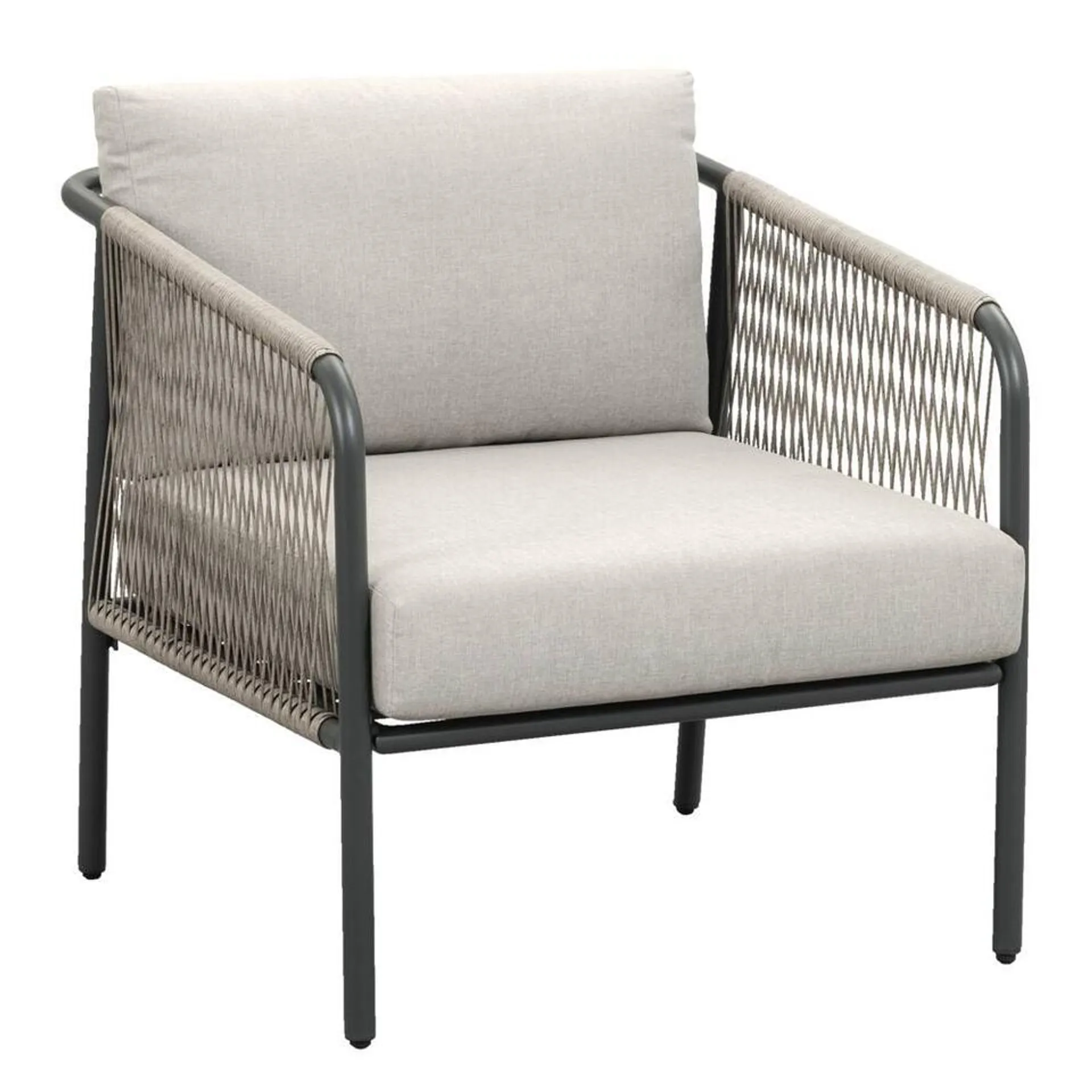 Loungefauteuil Paris - wicker/aluminium - kussens taupe