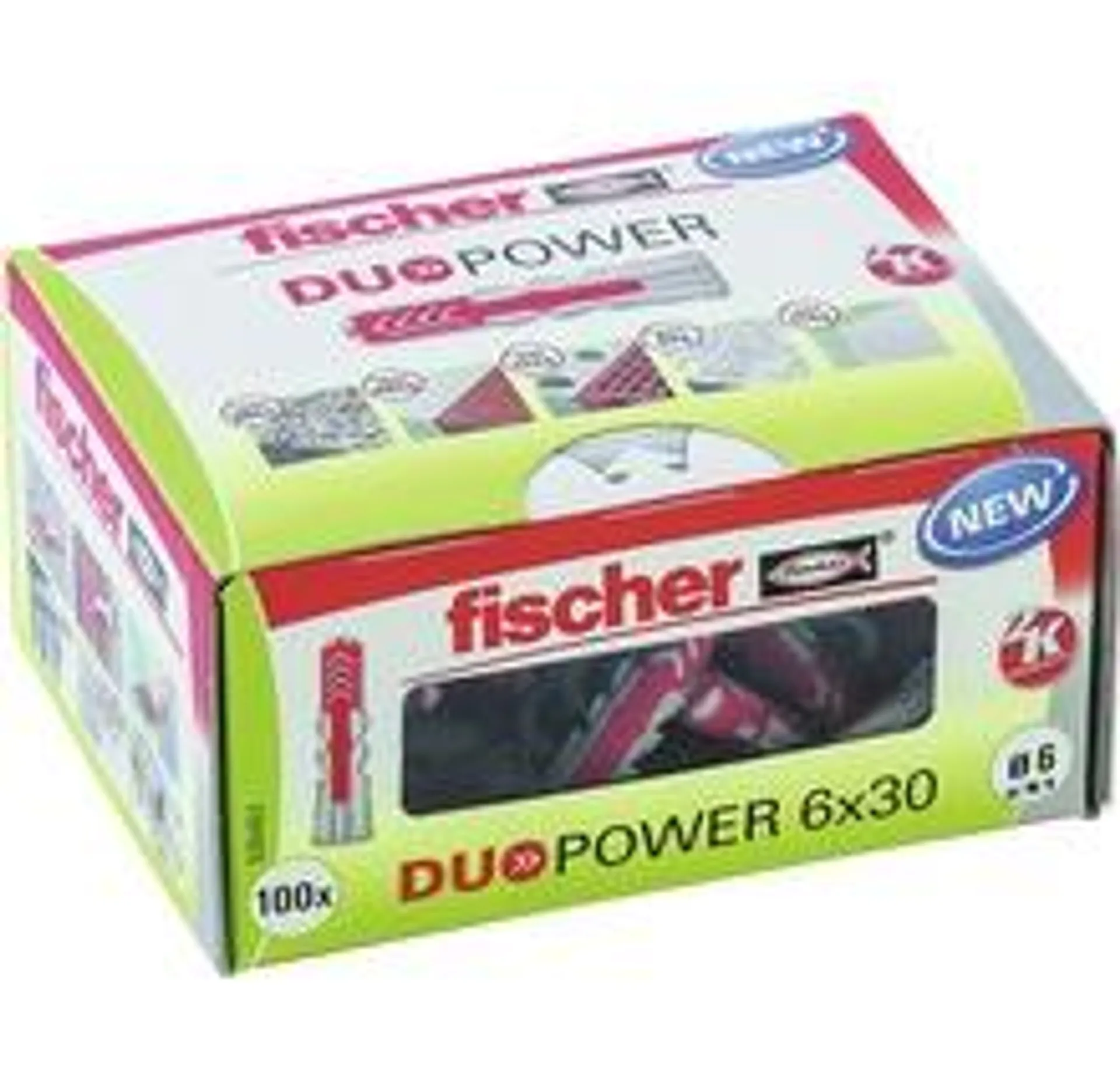 FISCHER Nylon plug Duopower 6x30, 100 stuks