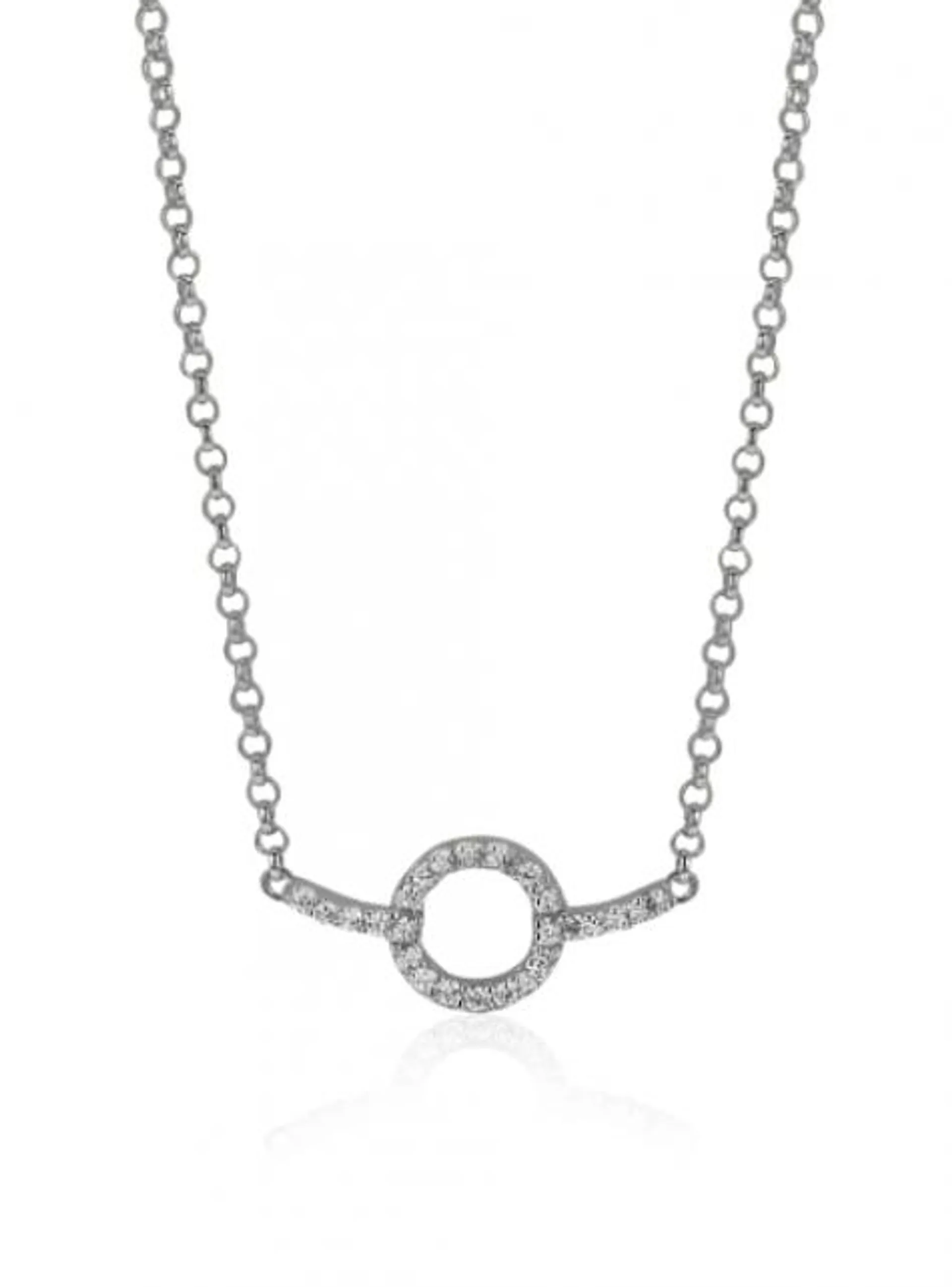 Zinzi zilveren ketting strak rond design wit 42-45cm ZIC1063