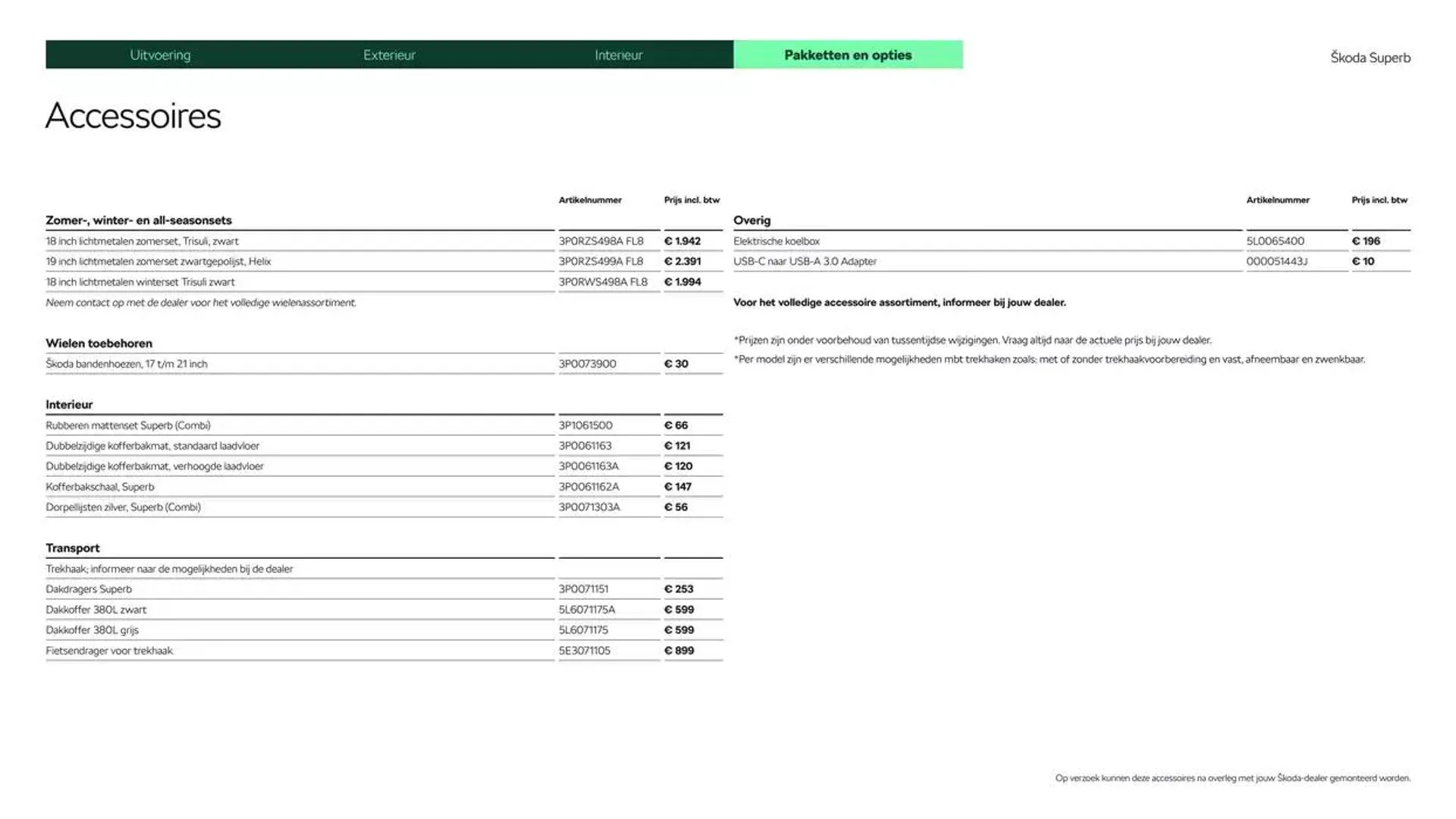 Škoda Superb (Combi) Prijslijst per 16 januari 2025 van 25 januari tot 25 januari 2026 - Folder pagina 16