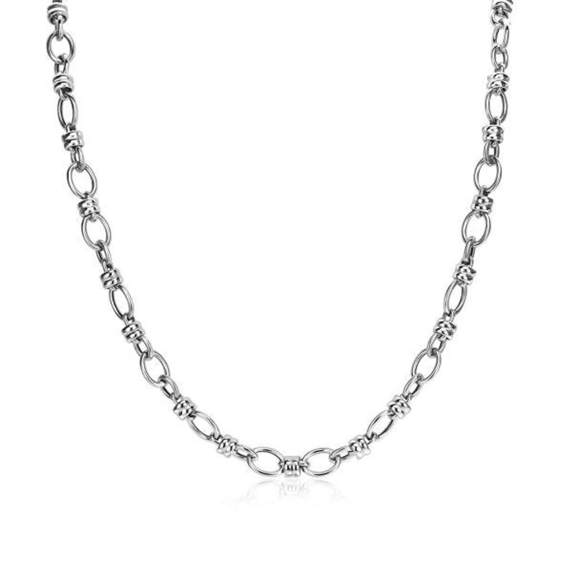 ZINZI Sterling Silver Fantasy Chain Necklace width 8mm 45cm ZIC1613