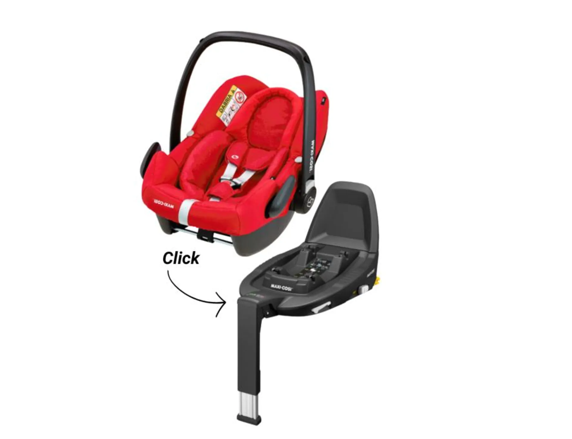 Set | Autostoel Maxi-Cosi Rock Nomad Red I-Size met Isofixbase FamilyFix3