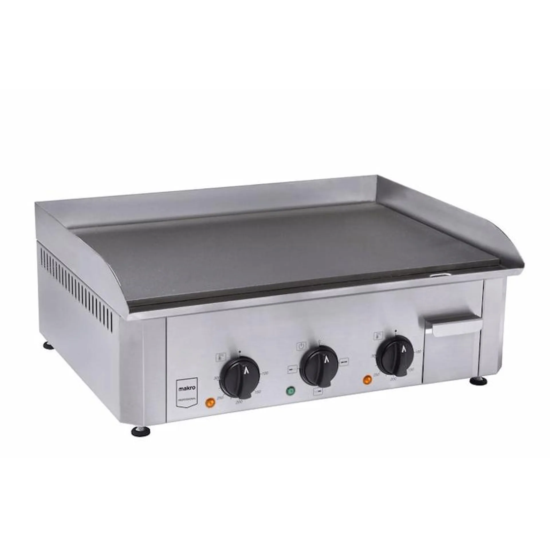 METRO Professional Elektrische Grillplaat GEG2001, Roestvrij staal, 62 x 45 x 19 cm, 3500 W, 2 verwarmingszones, verwijderbare opvangbak, zilver