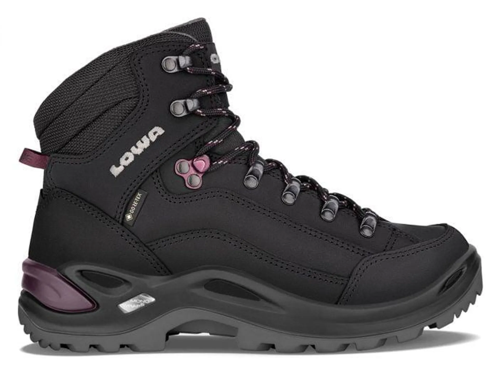 Lowa Renegade GTX Mid Black/Prune dames wandelschoenen