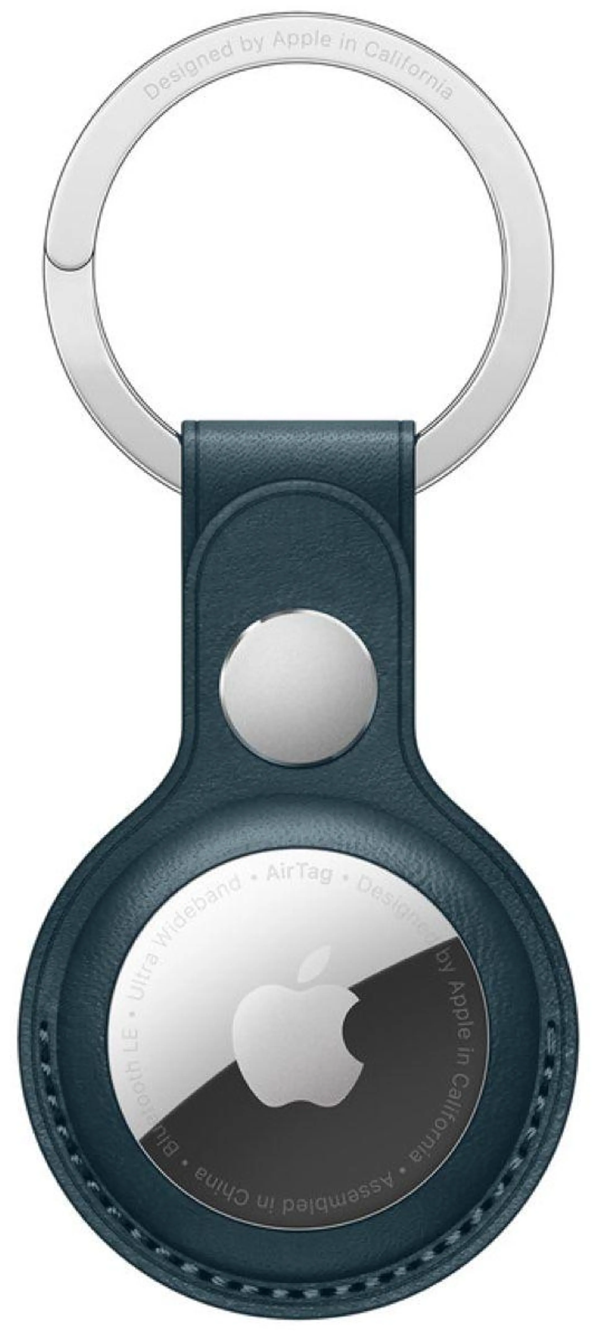 Apple AirTag Leather Key Ring Baltic Blu
