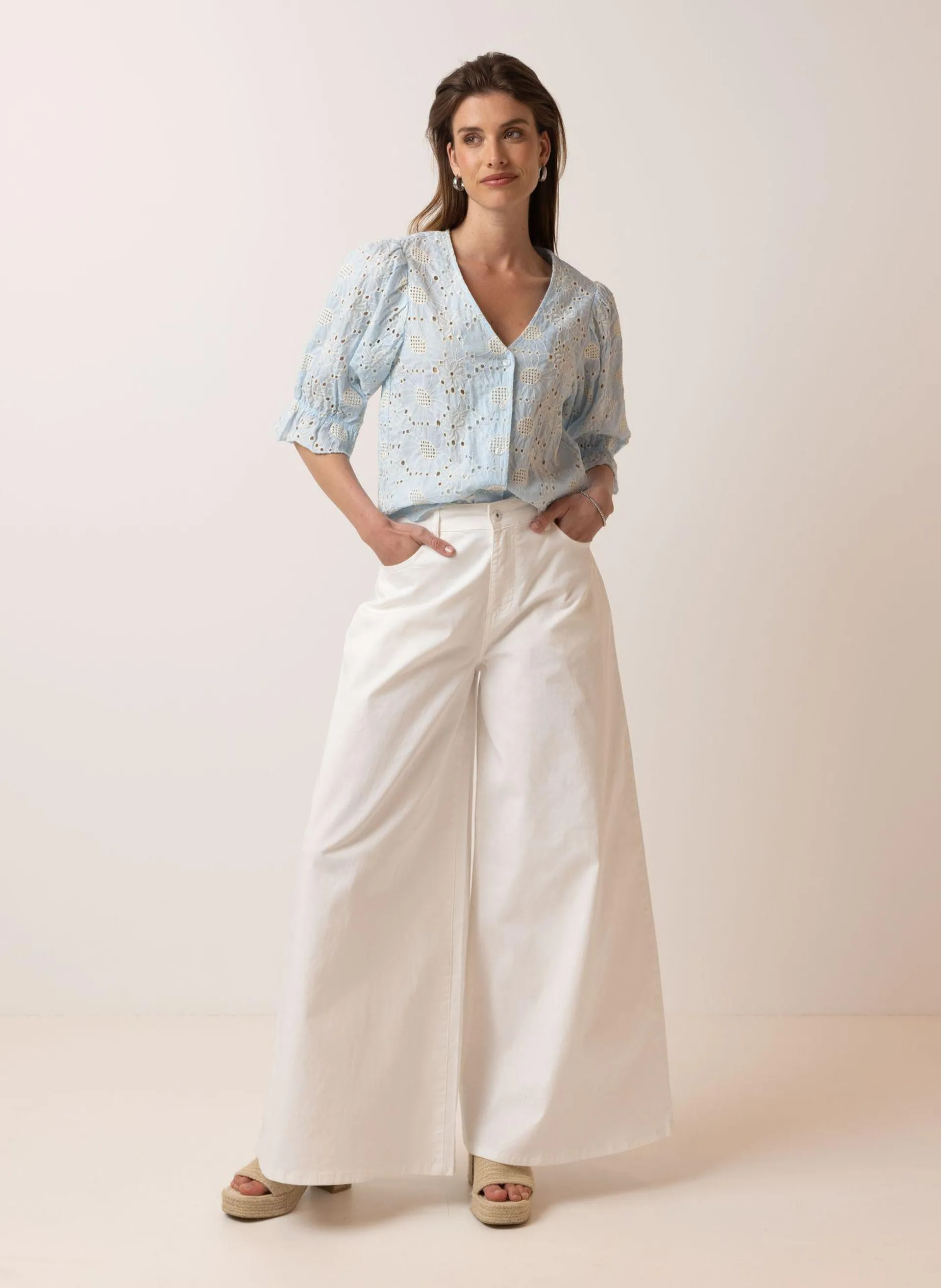 Blauwe blouse