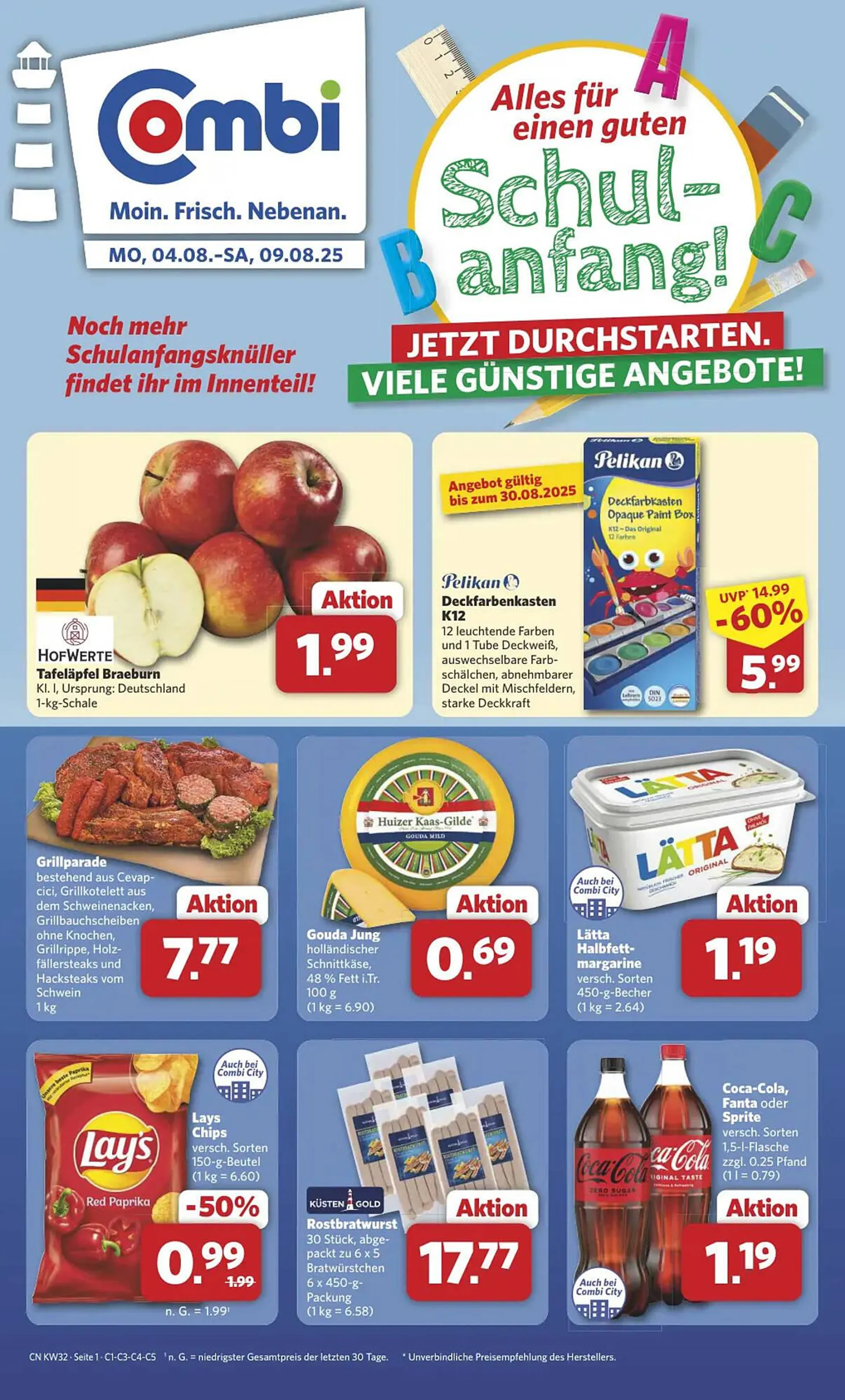 Combi Markt DE folder van 4 augustus tot 9 augustus 2025 - Folder pagina 1