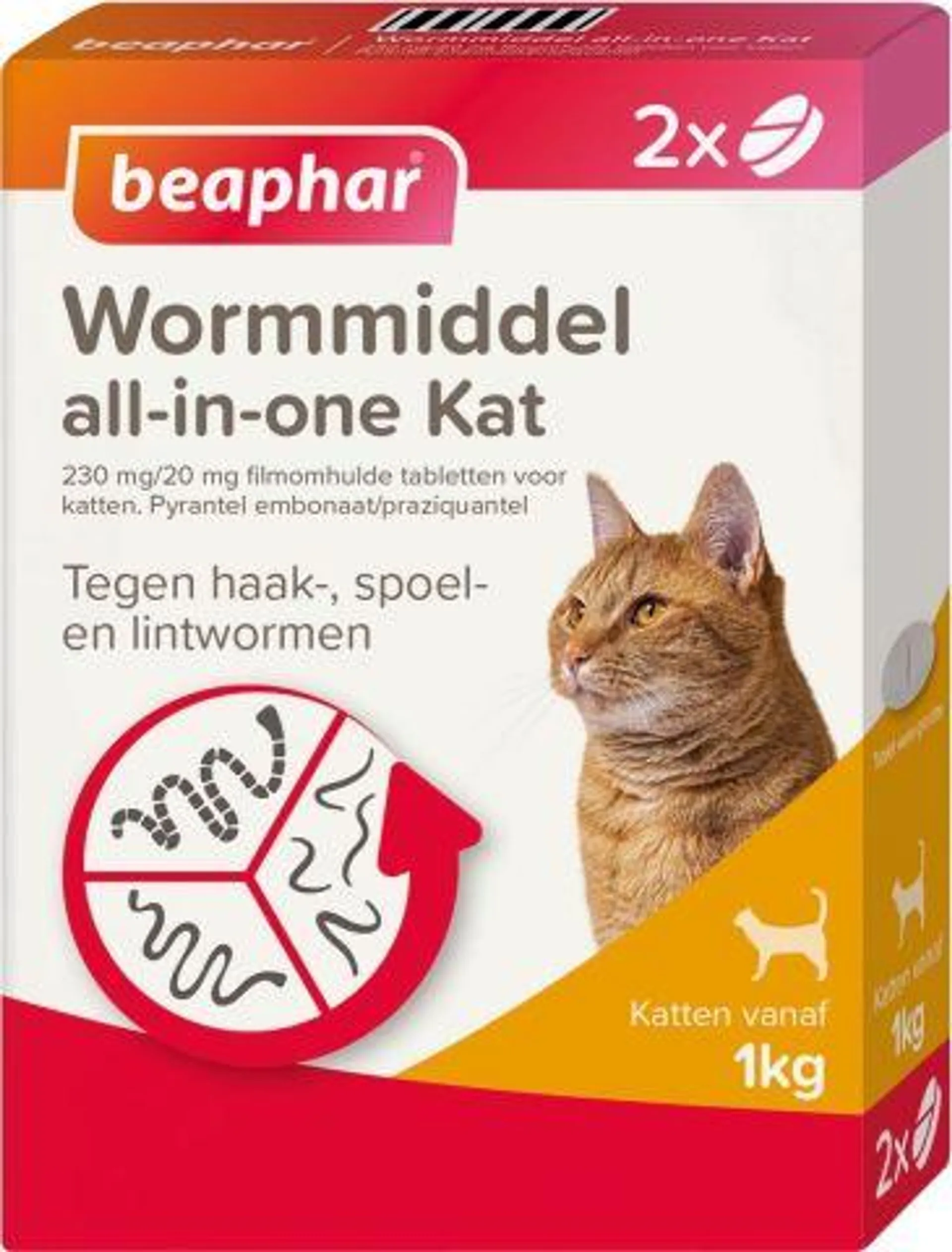 Beaphar all-in-one Kat - Wormmiddel - 2 stuks