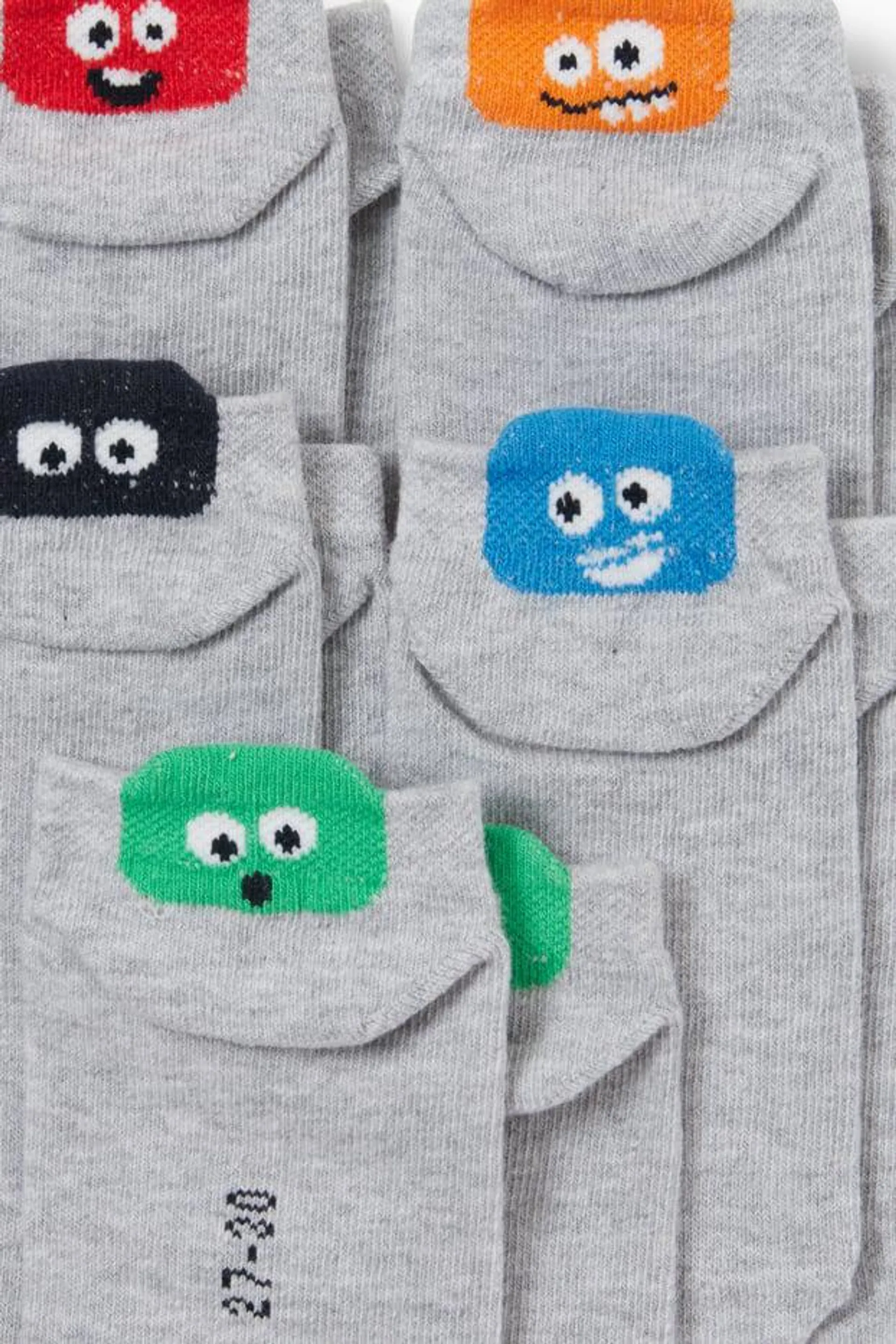 Multipack of 5 - monster - trainer socks with motif