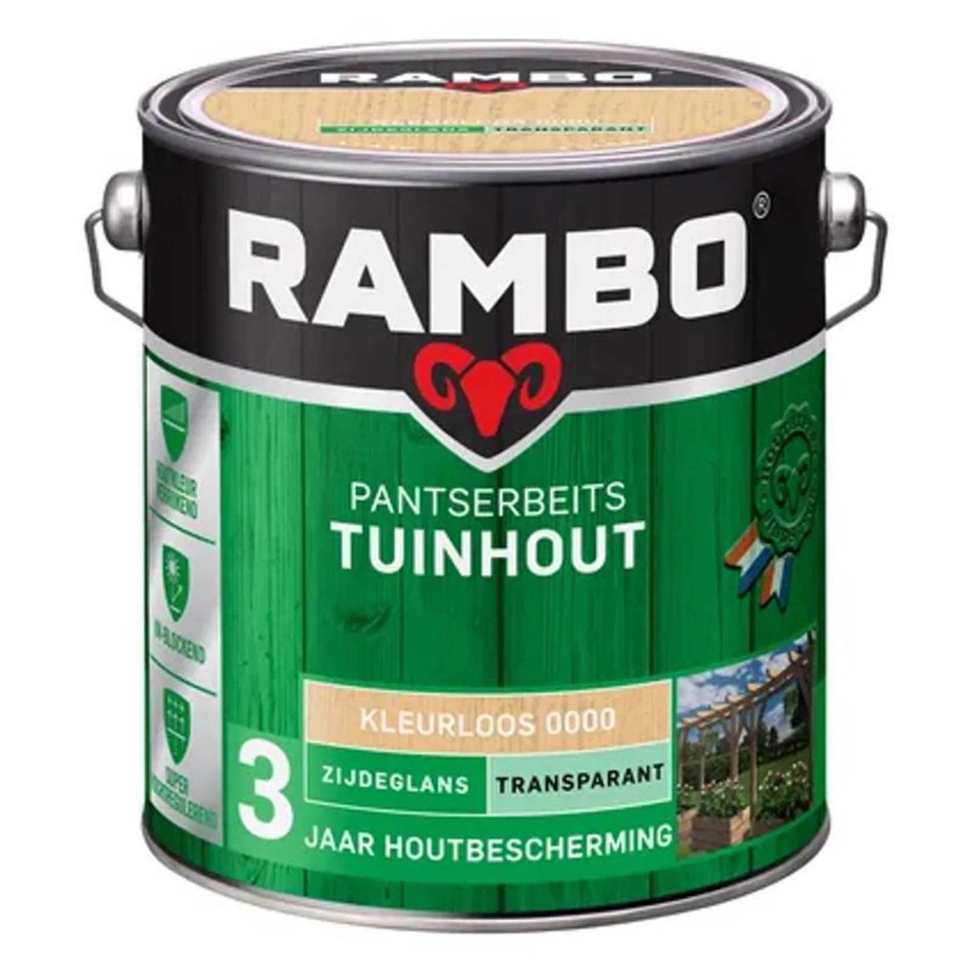 Rambo Pantserbeits Tuinhout Zijdeglans Transparant 2,5 liter