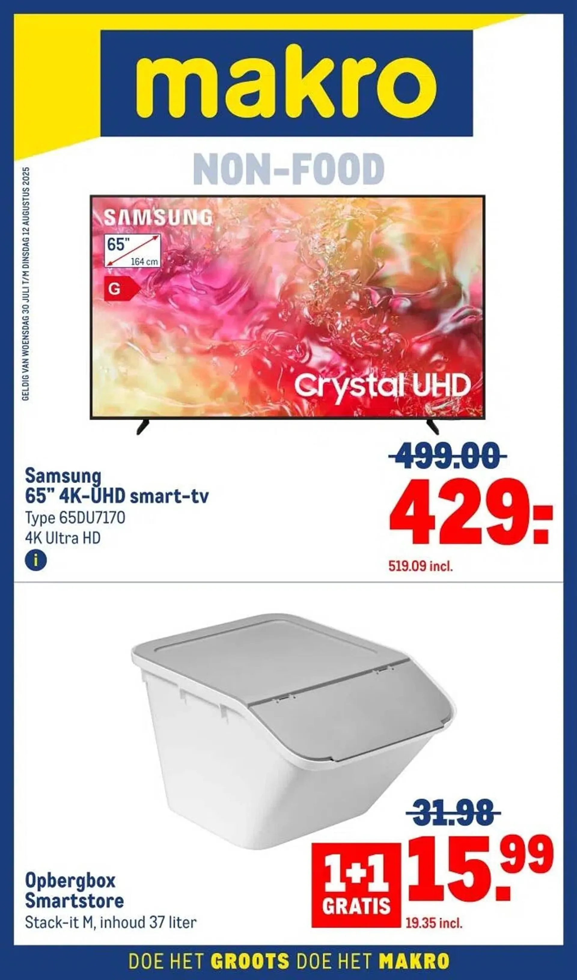 Makro folder van 30 juli tot 12 augustus 2025 - Folder pagina 1