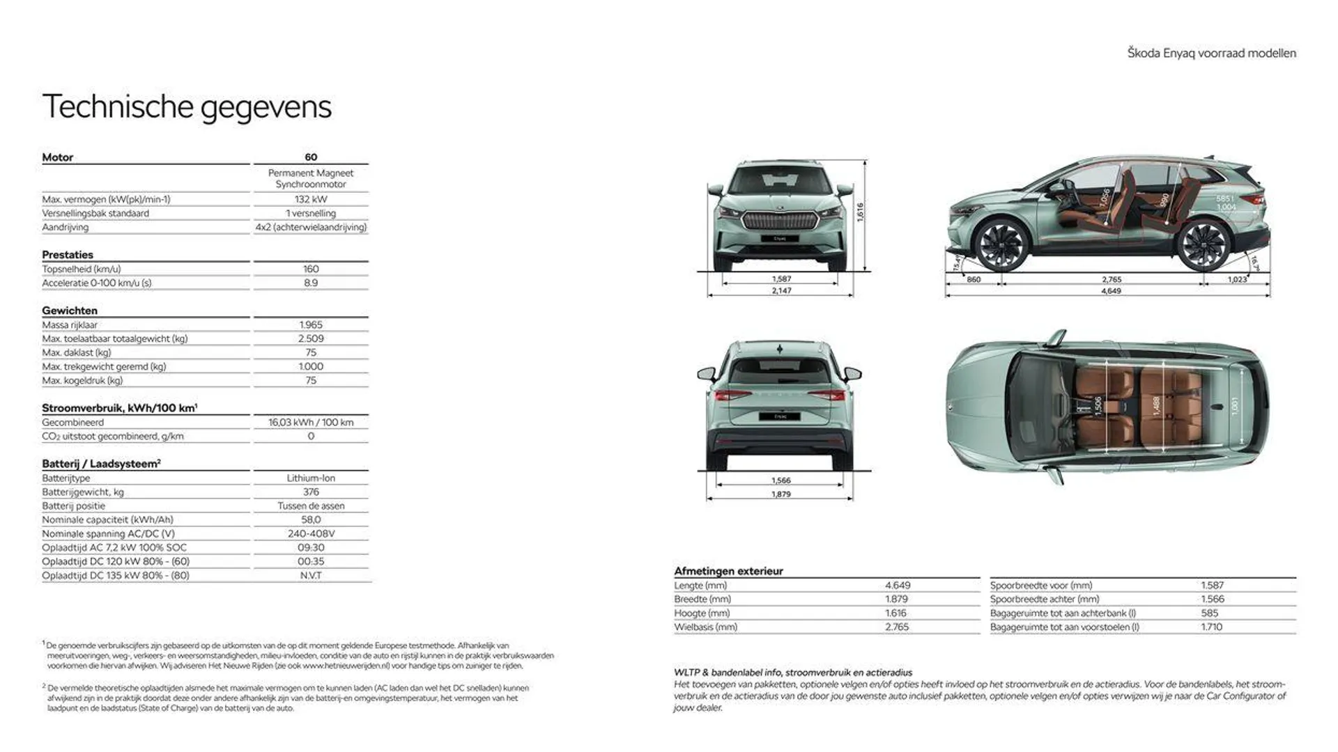 Škoda Enyaq Voorraad prijslijst per 1 juni 2024 van 5 juli tot 5 juli 2025 - Folder pagina 15