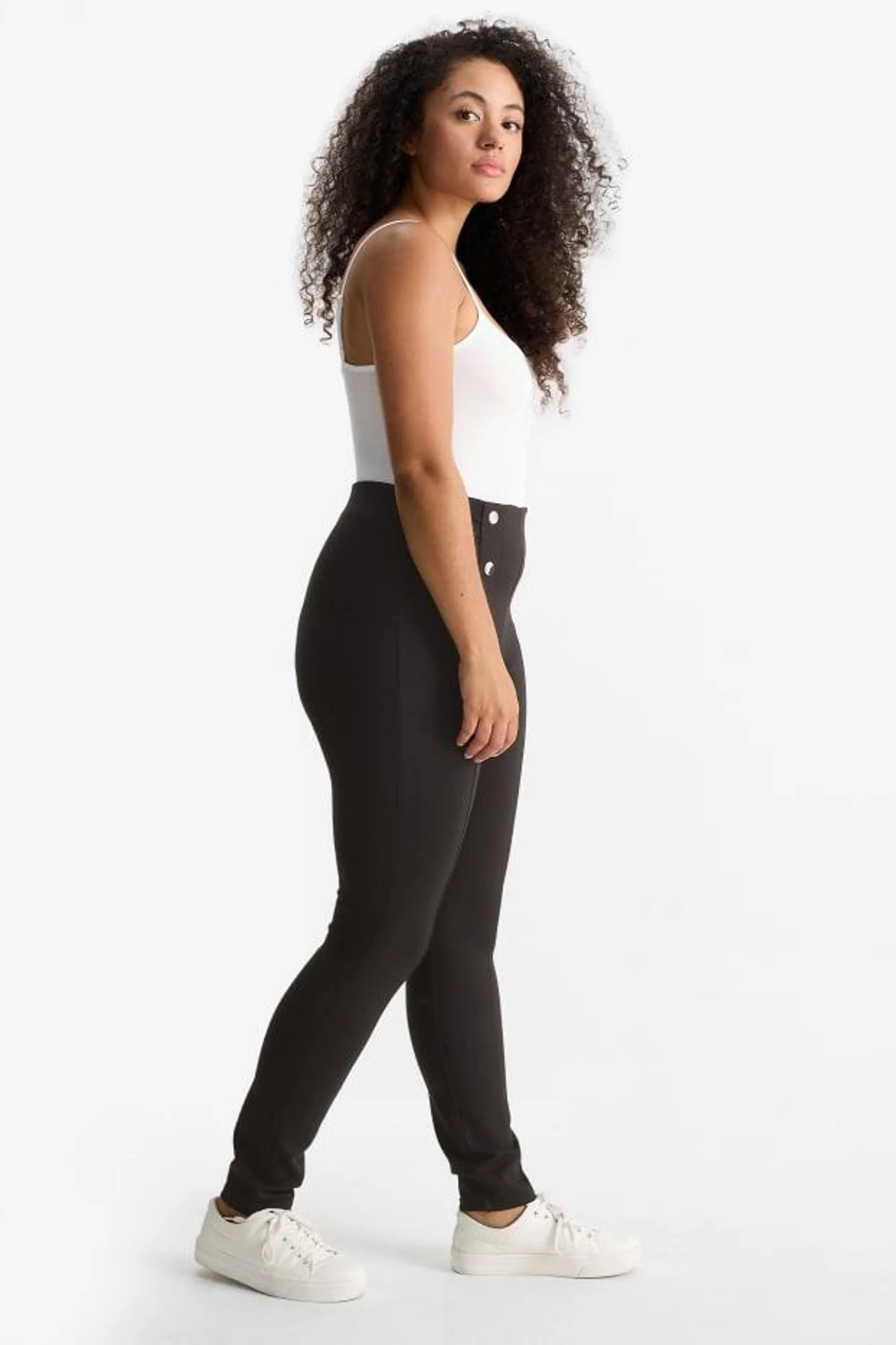 Jersey trousers - high waist - super skinny fit