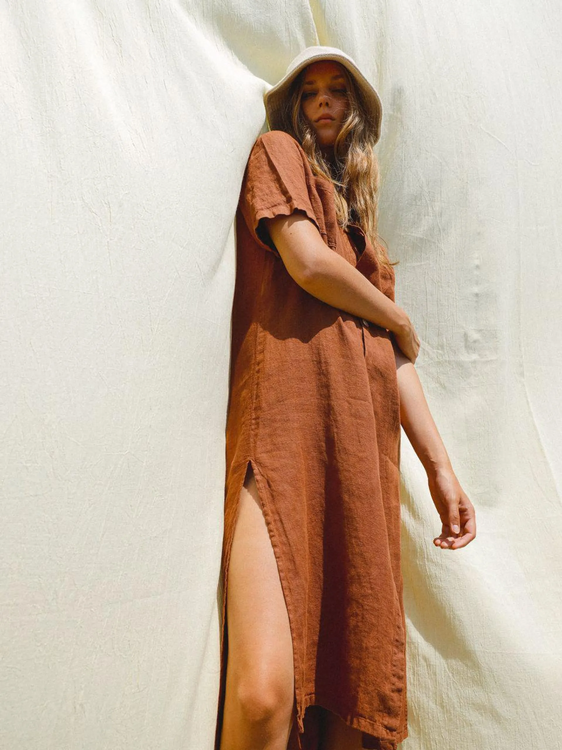 LINEN SHIRT DRESS