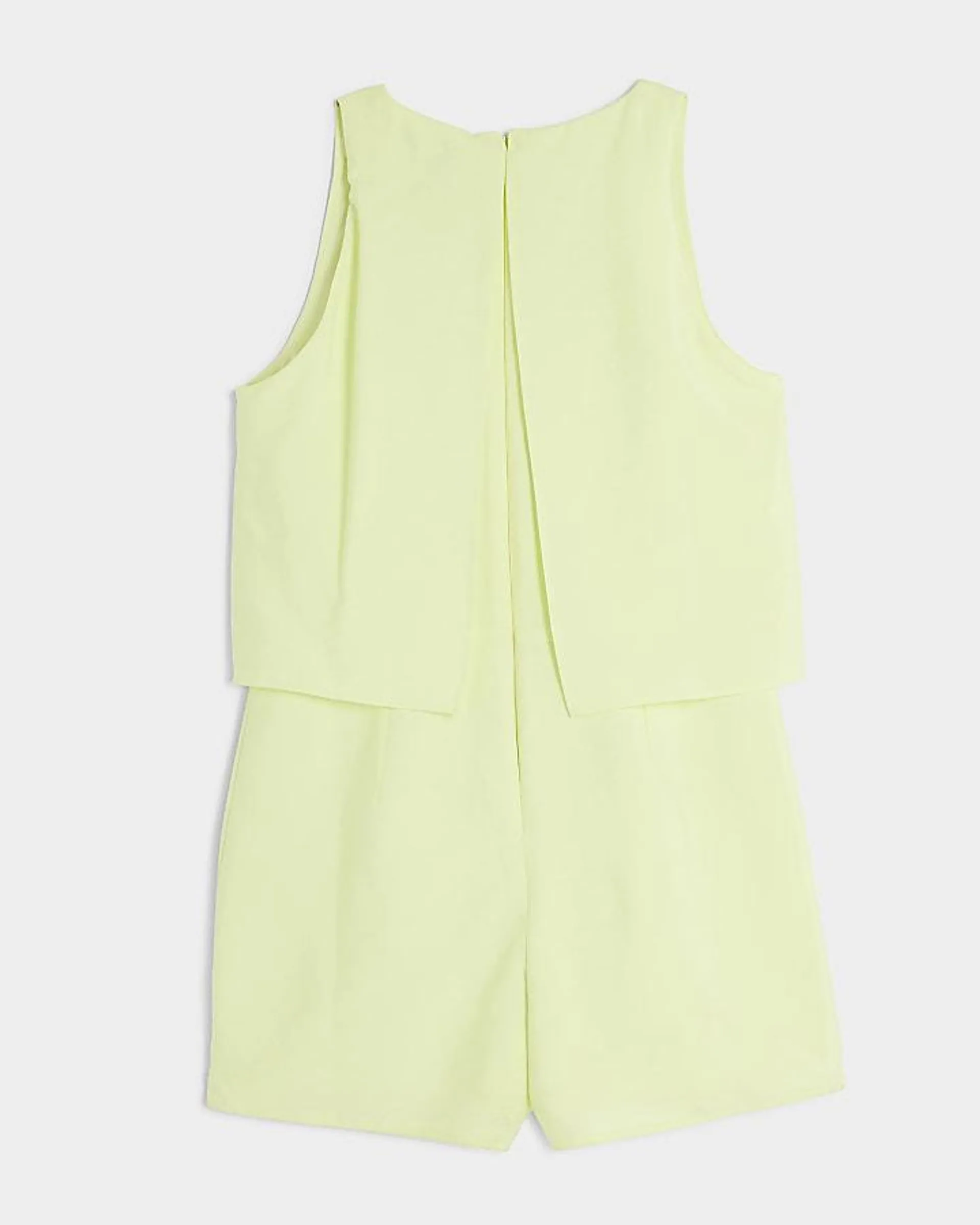 Girls lime layered playsuit