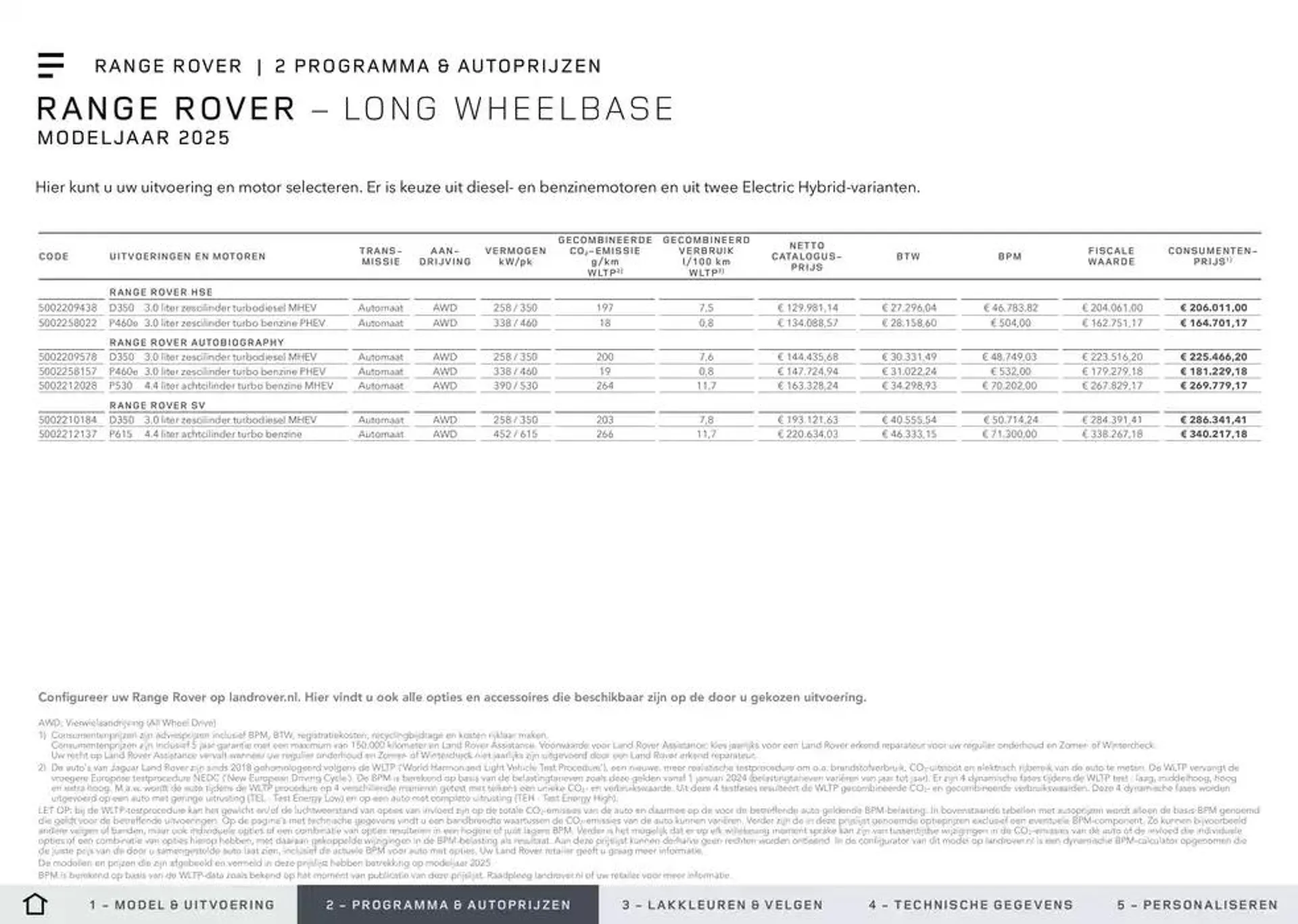 Prijs- en specificatielijst van 20 november tot 30 juni 2025 - Folder pagina 9