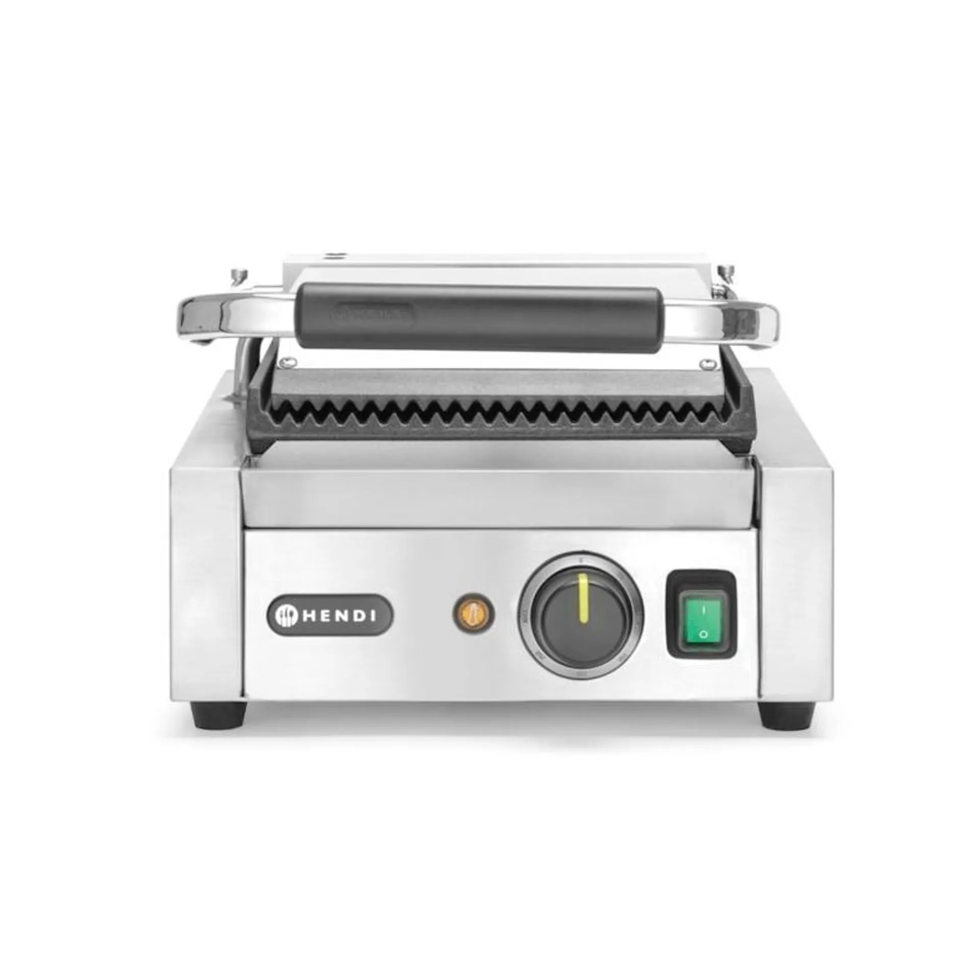 Contactgrill - enkel, HENDI, boven en onder geribd, 230V/1800W, 310x370x(H)210mm