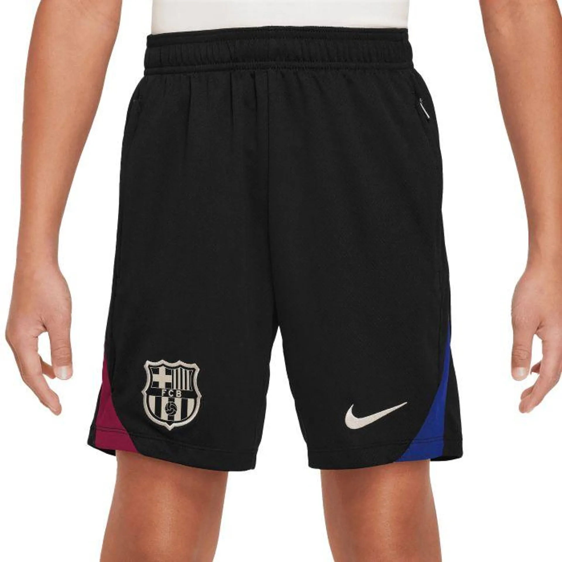 FC Barcelona Strike Dri-FIT voetbalbroekje junior zwart noble red light orewood brown