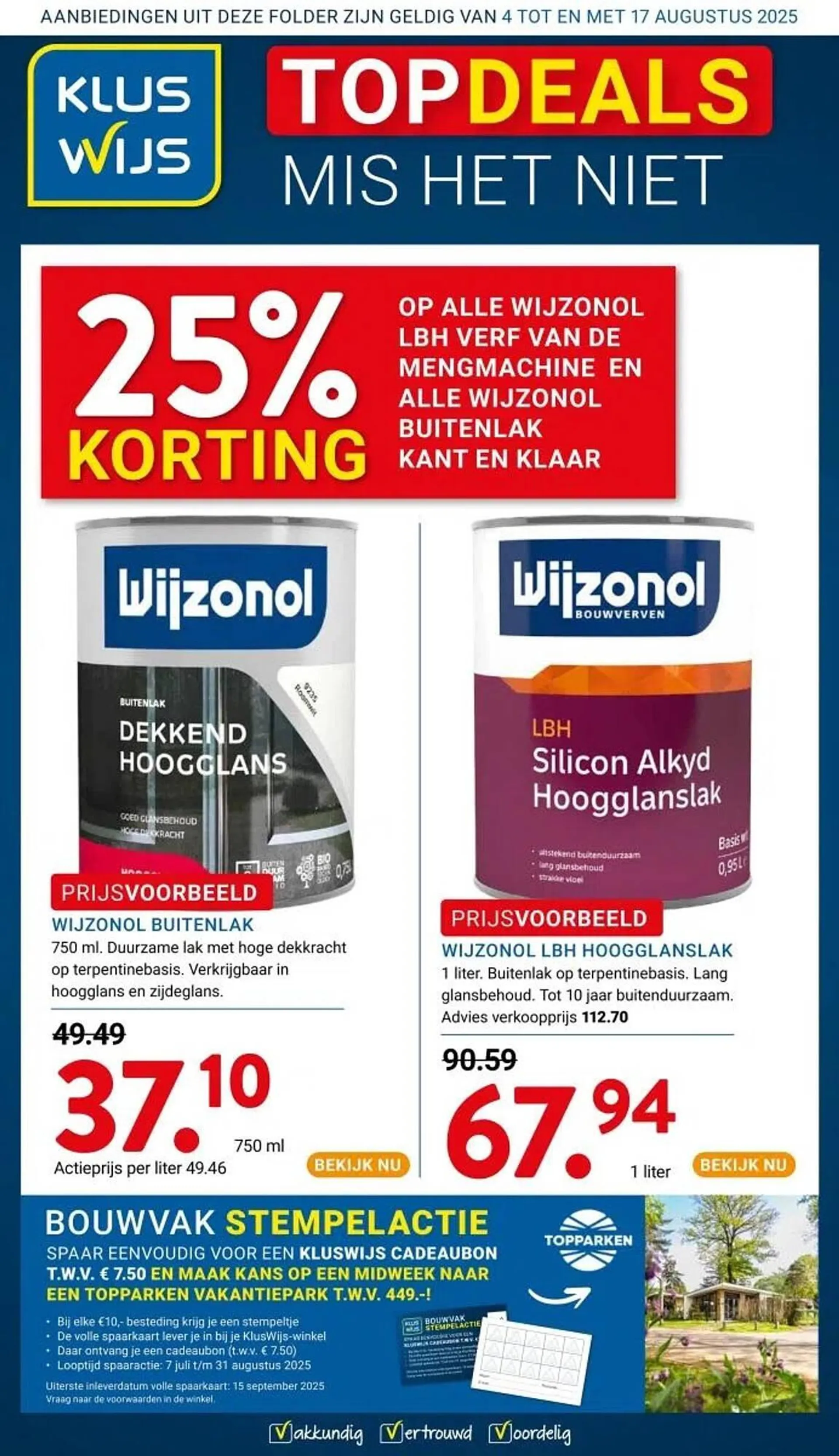 Kluswijs folder van 4 augustus tot 17 augustus 2025 - Folder pagina 1