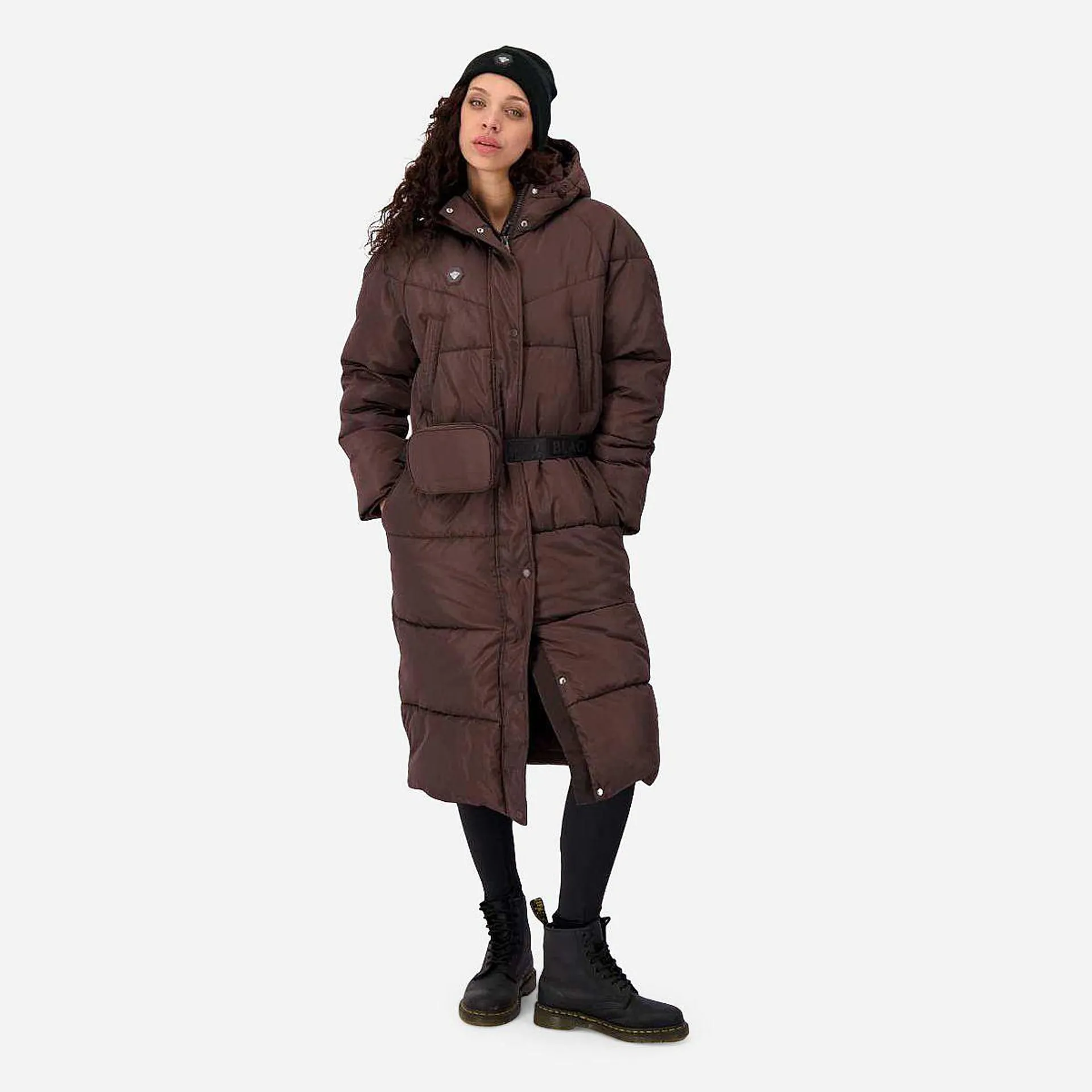 Black Bananas Belted Puffer Coat