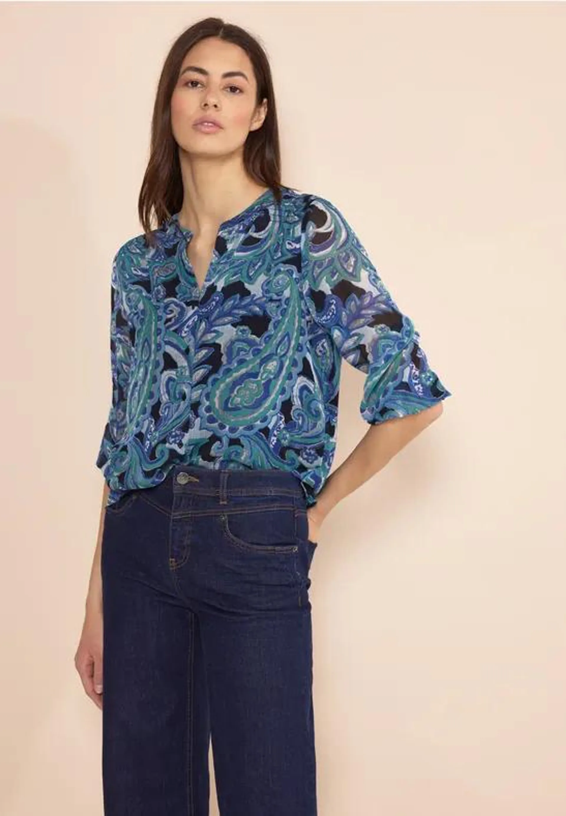 Chiffon blouse met print